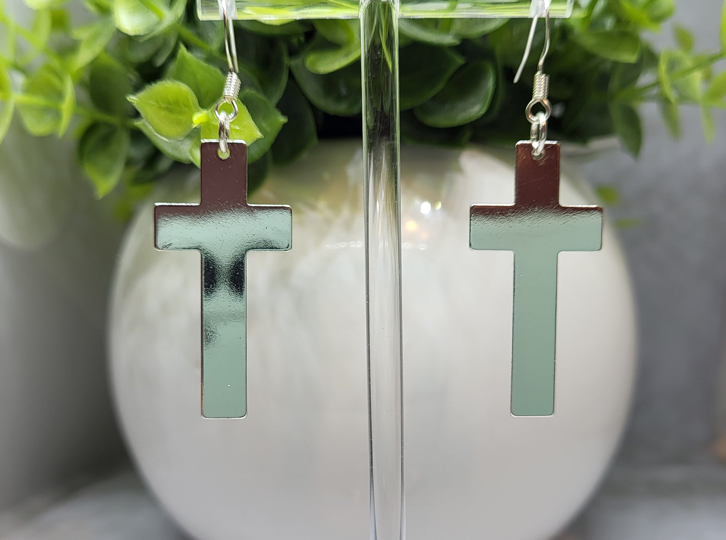 Silver Cross Earrings