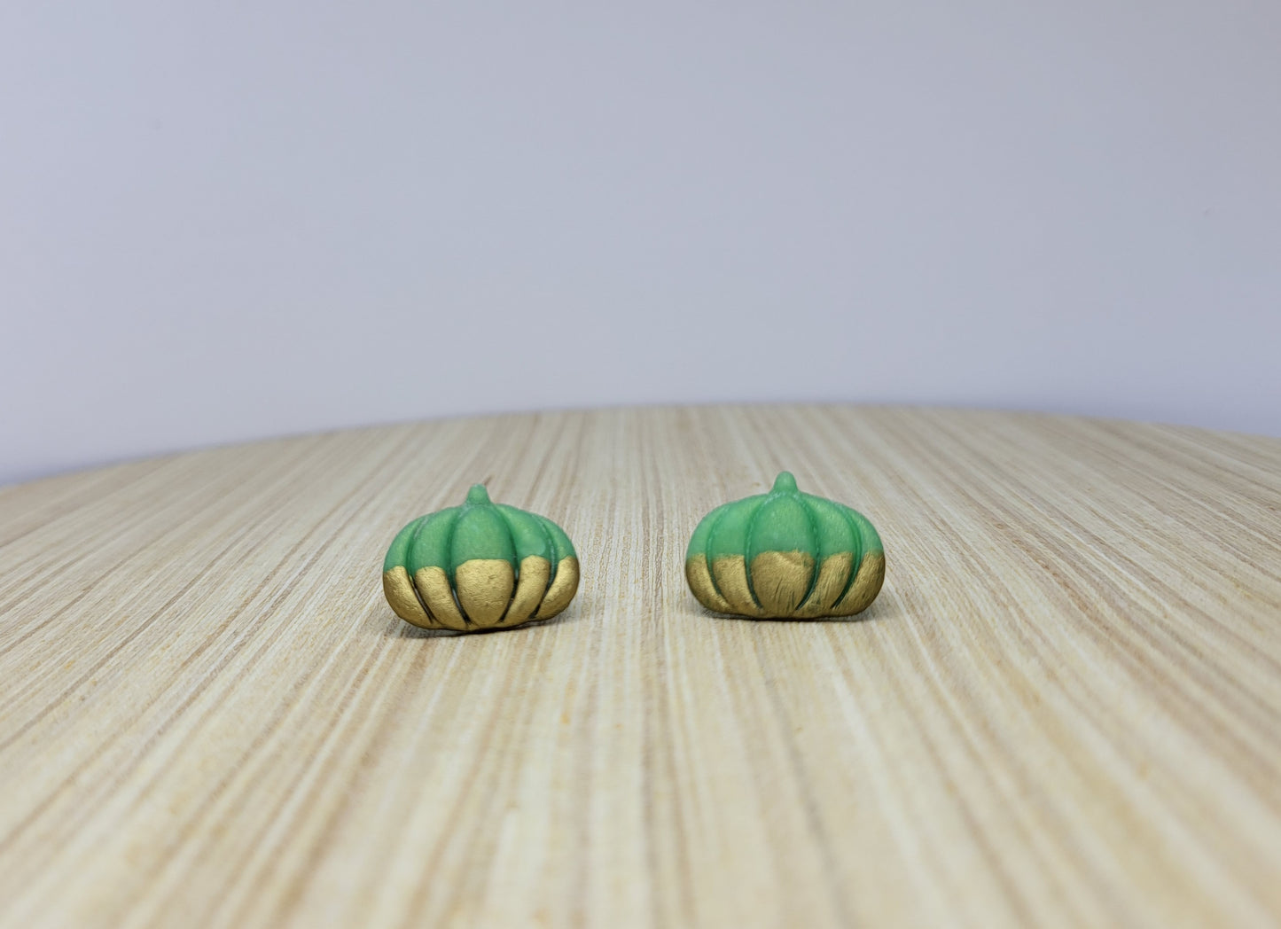 Jade & Gold Pumpkin Studs