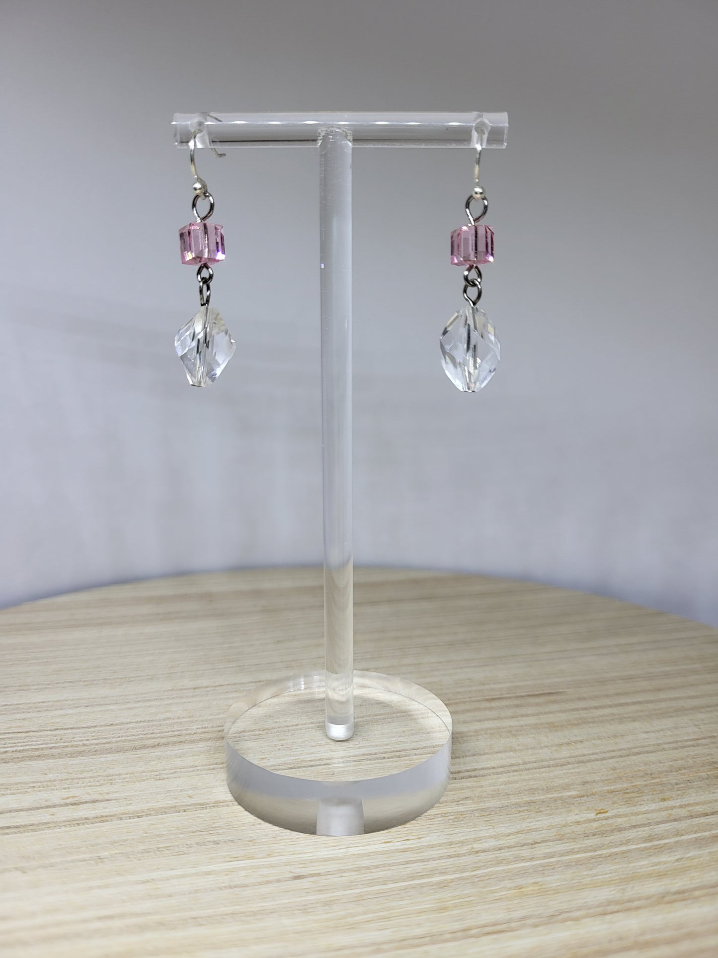 Pink Ice Crystal Earrings