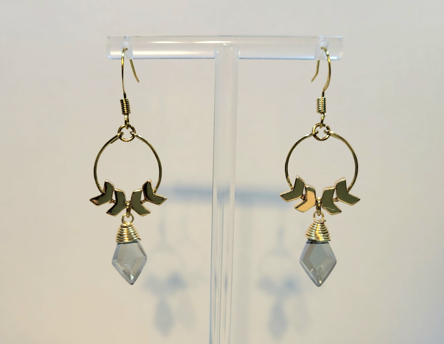 Boho Blue Gray Wrapped Earrings