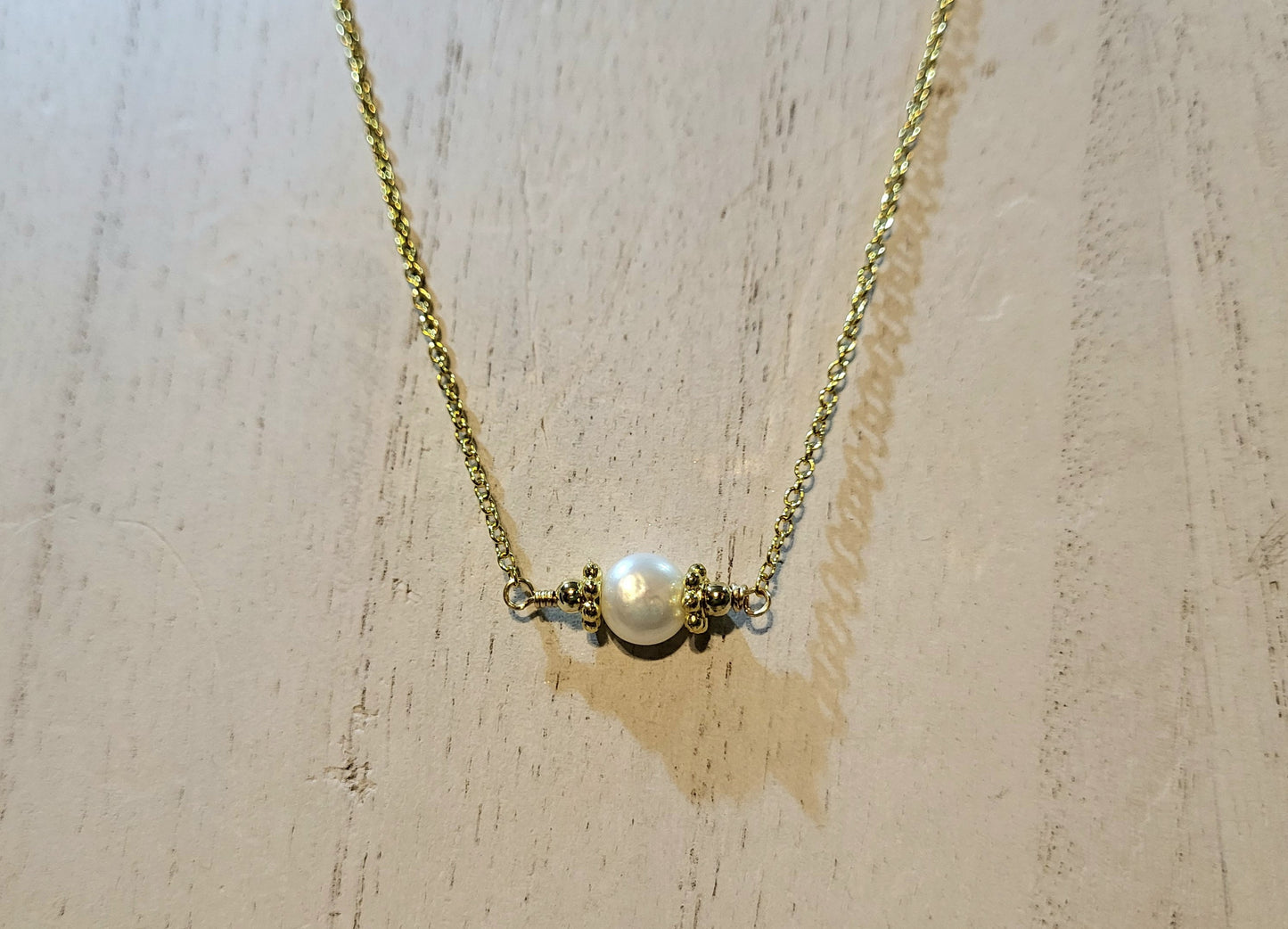 Fresh Water Pearl Necklace-Gold
