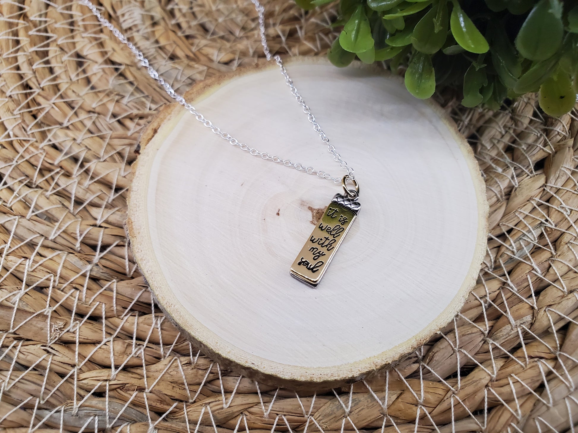 Silver & Gold Scripture Necklaces-It Is Well