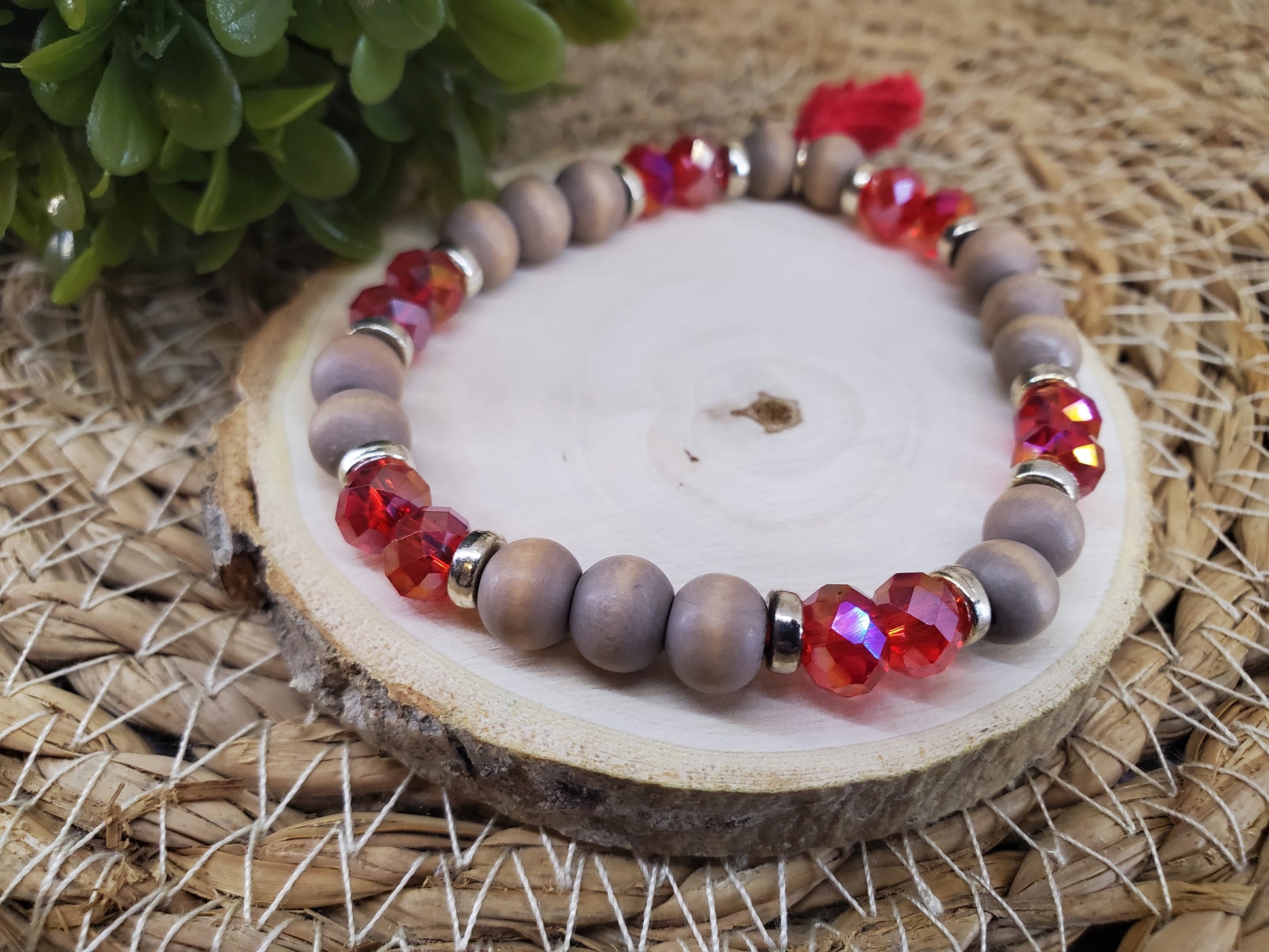 Red Crystal Diffuser Bracelet