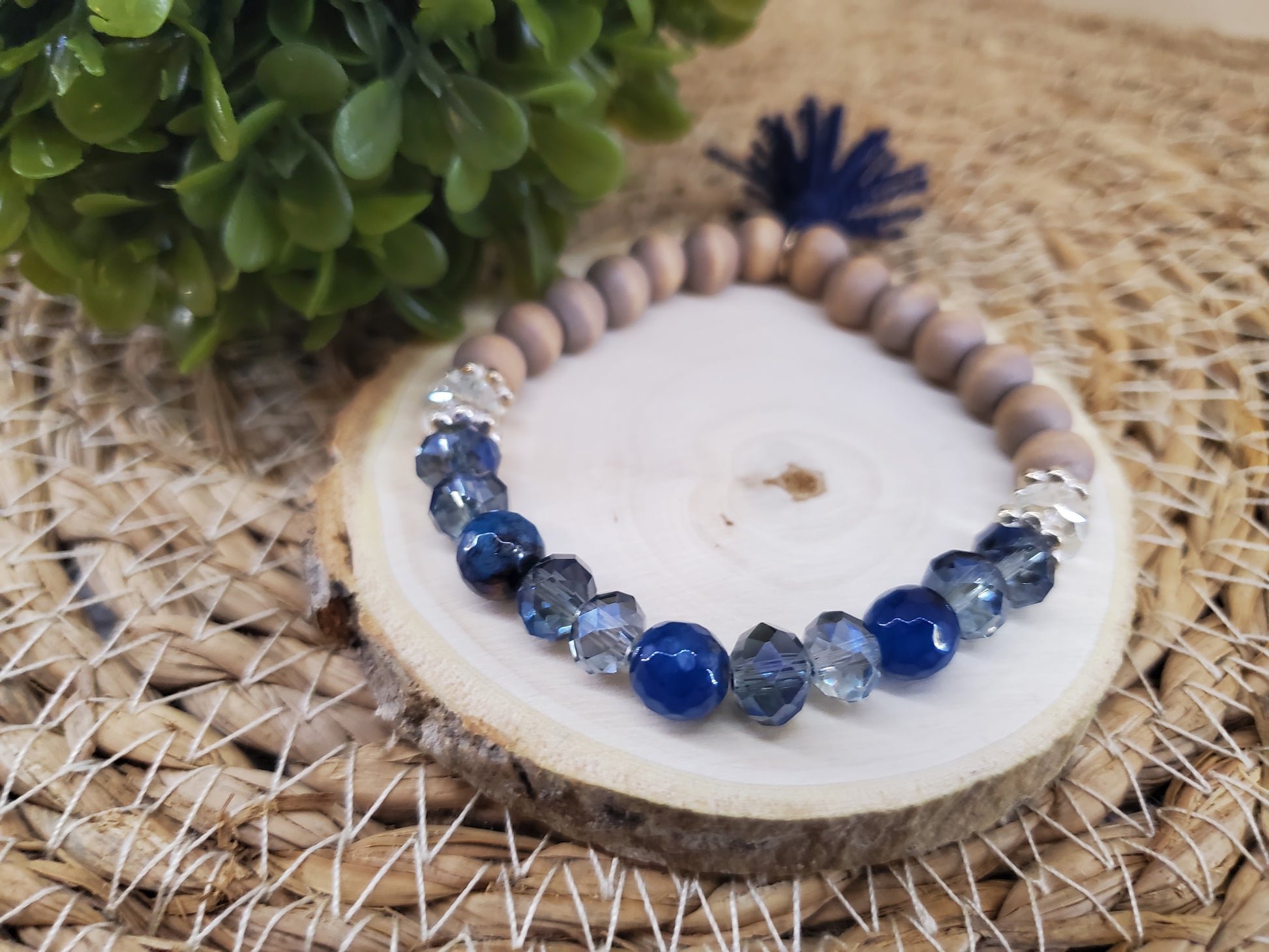Dark Blue Lapis Crystal Diffuser Bracelet