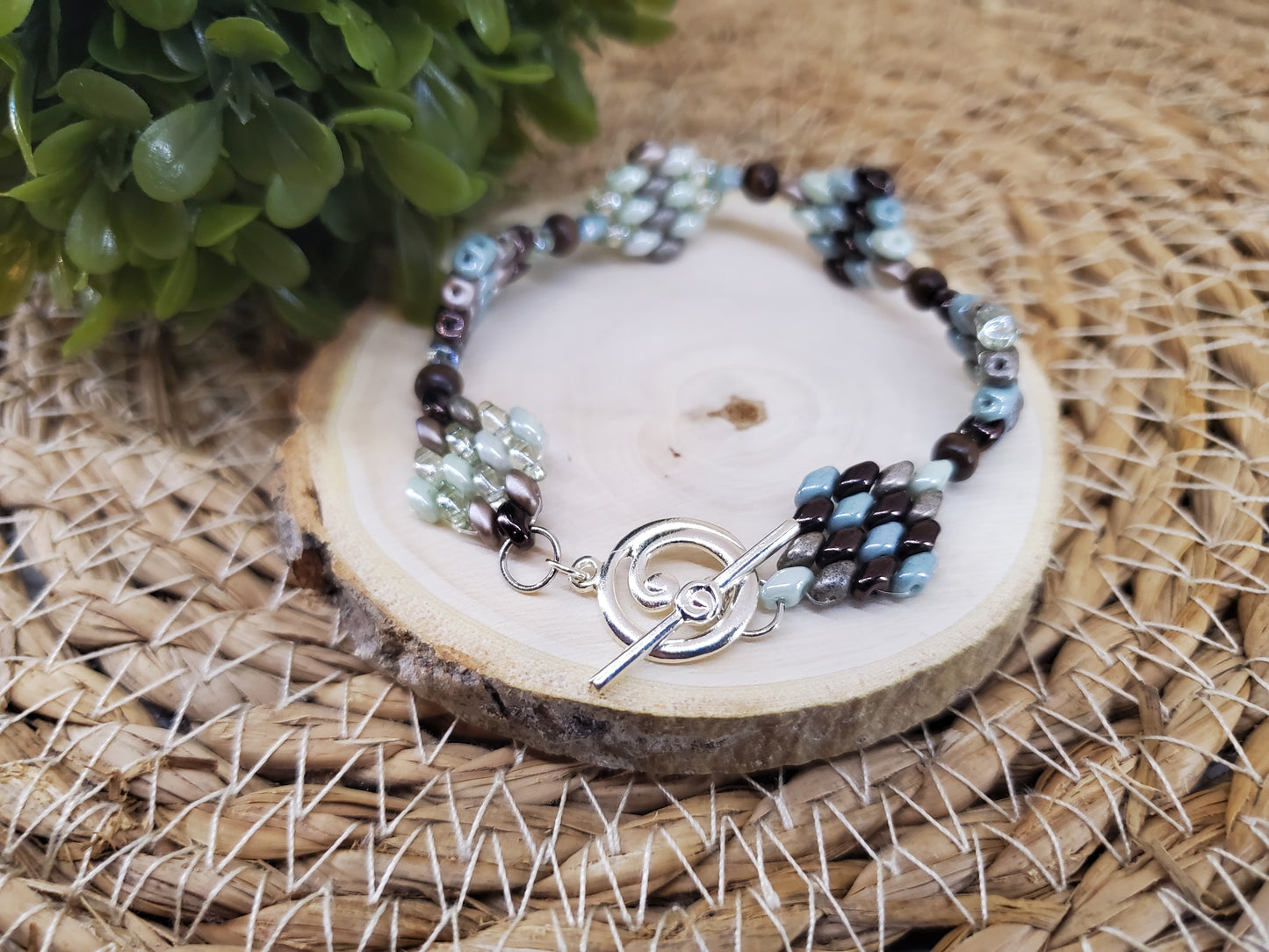 Blue & Brown Diamond Bracelet Set