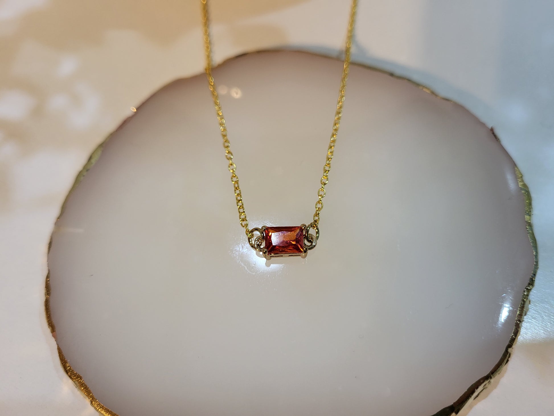 Radiant Cut Gold CZ Necklaces