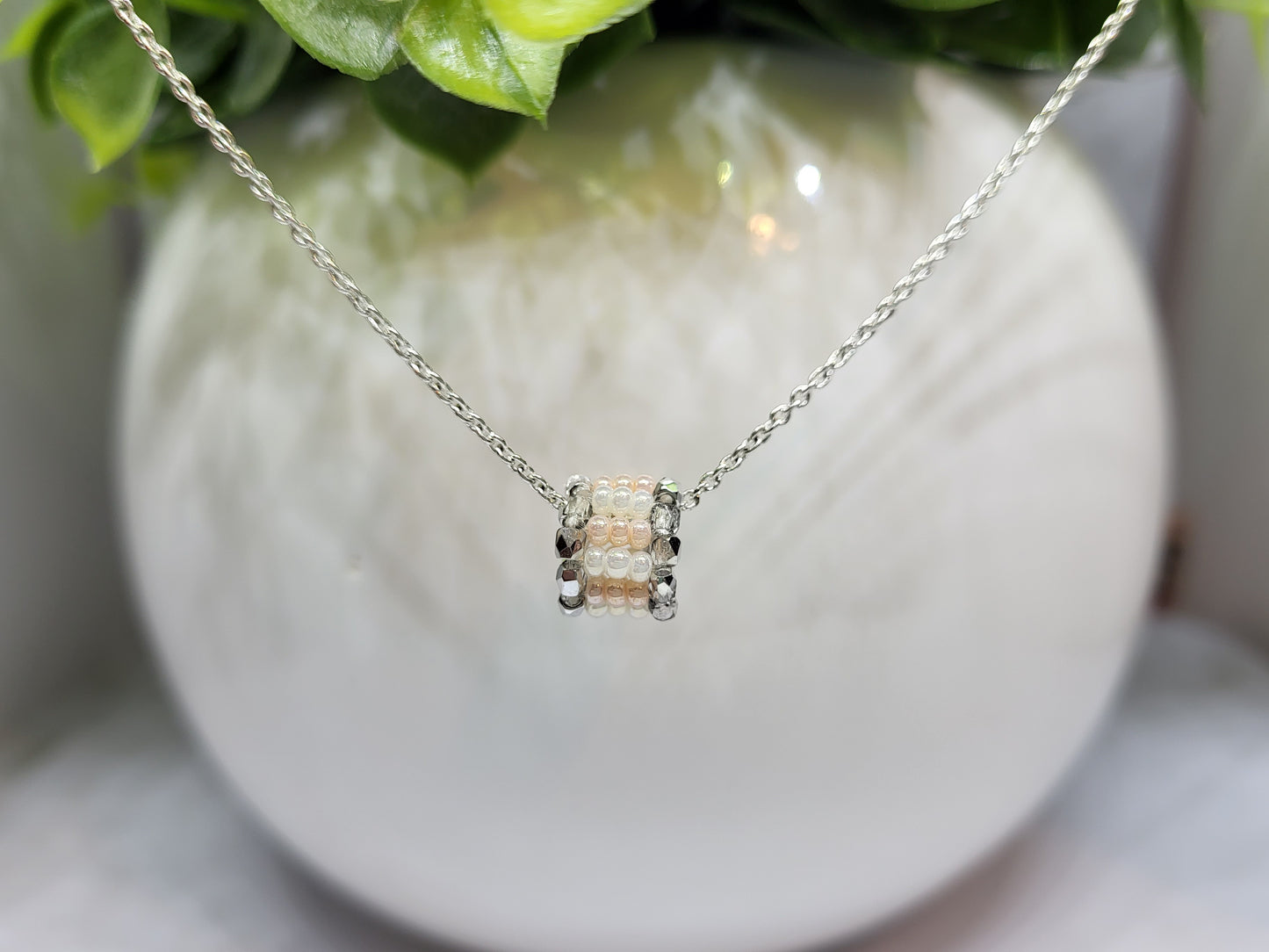 Stitched Infinity Necklaces-Pink