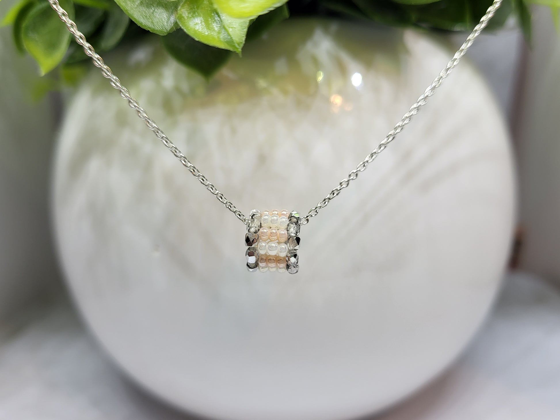 Stitched Infinity Necklaces-Pink