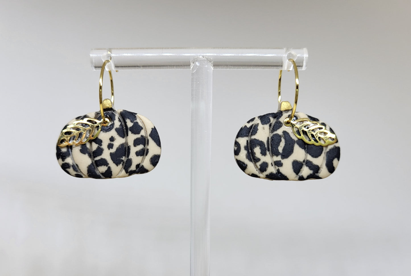 Leopard Print Pumpkin Hoops