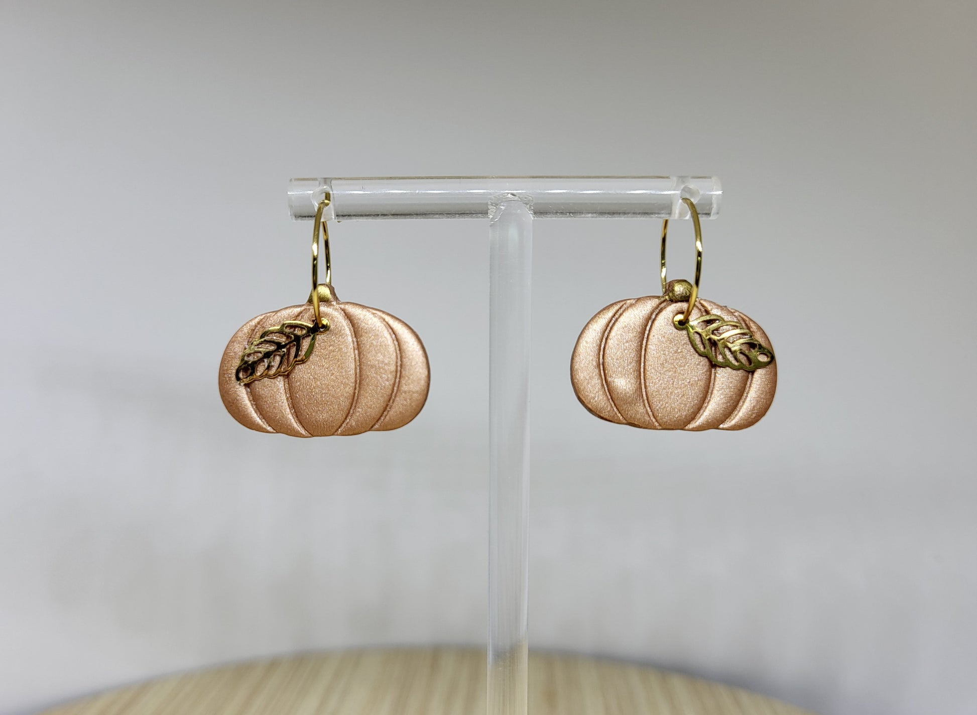 Rose Gold Pumpkin Hoops