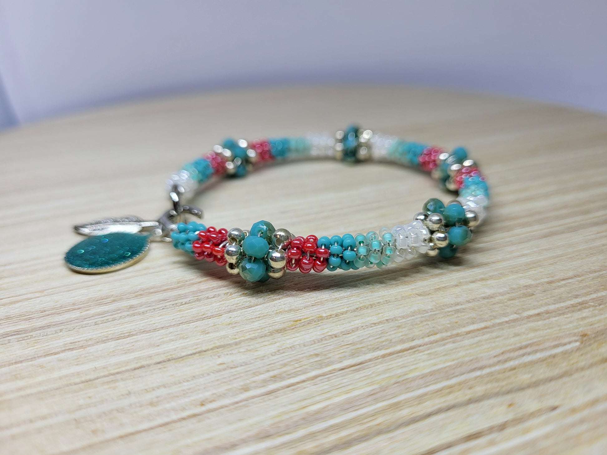 Boho Beaded Bangle Bracelet