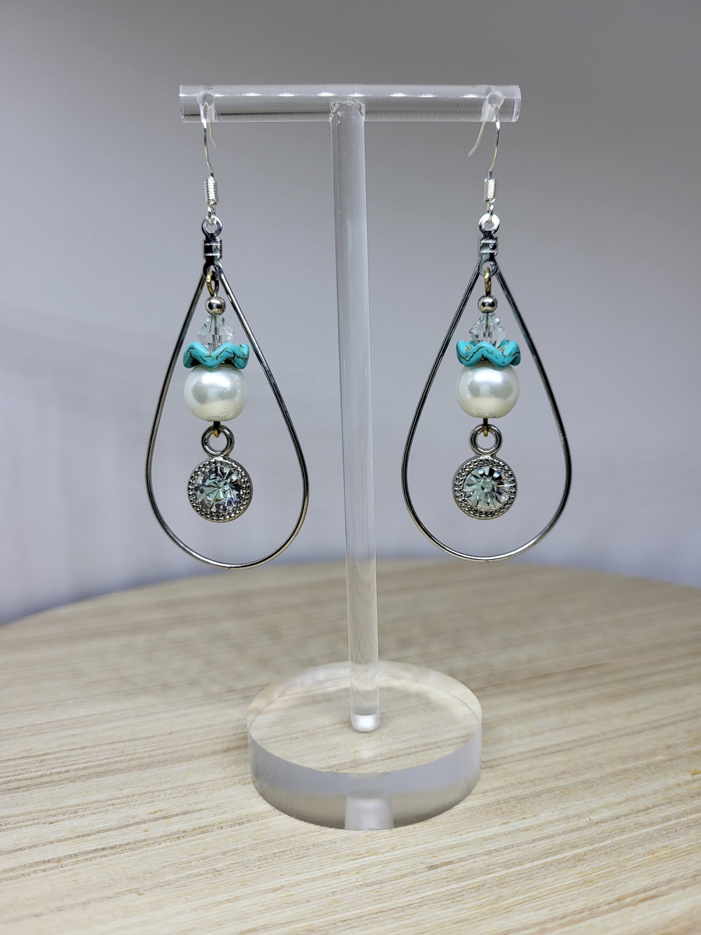 Turquoise Pearl Drop Earrings