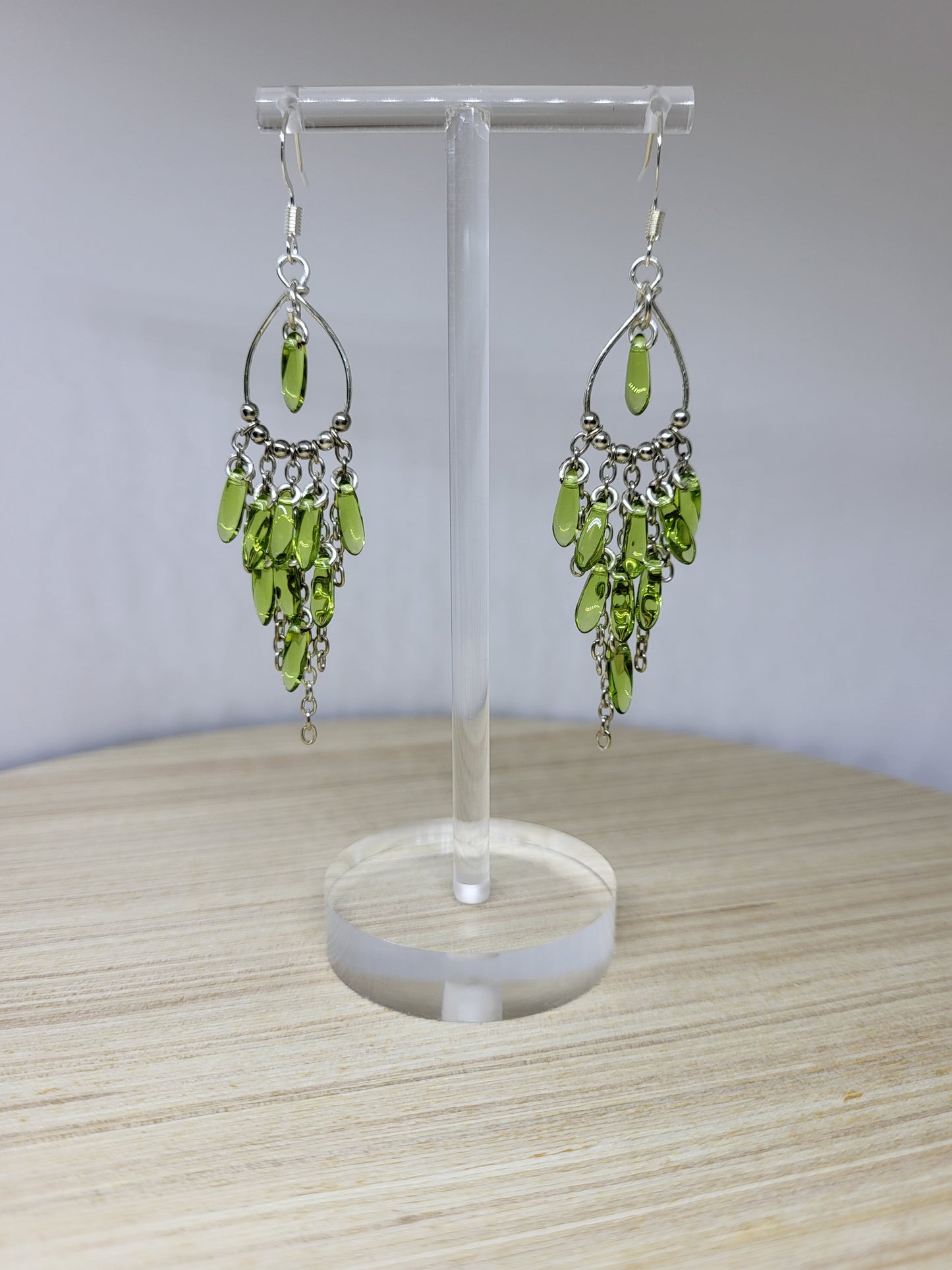 Lime Green Chandelier Earrings