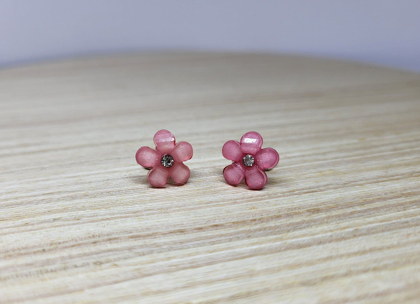 Jewel Flower Studs-Pink