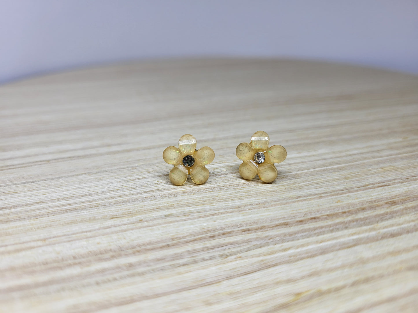 Jewel Flower Studs-Yellow