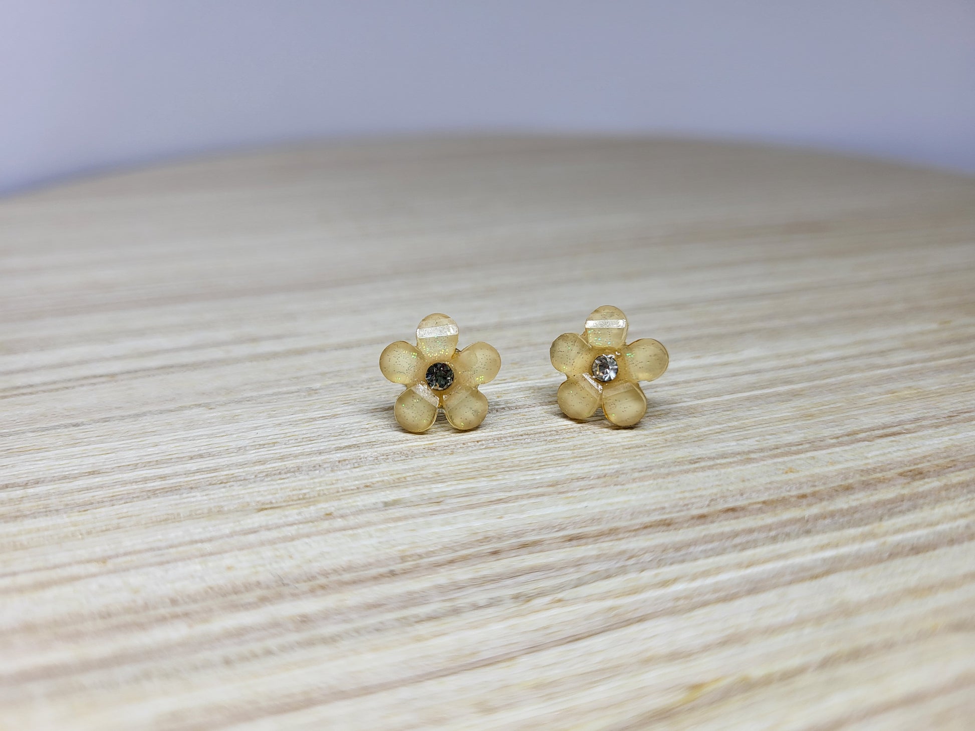 Jewel Flower Studs-Yellow