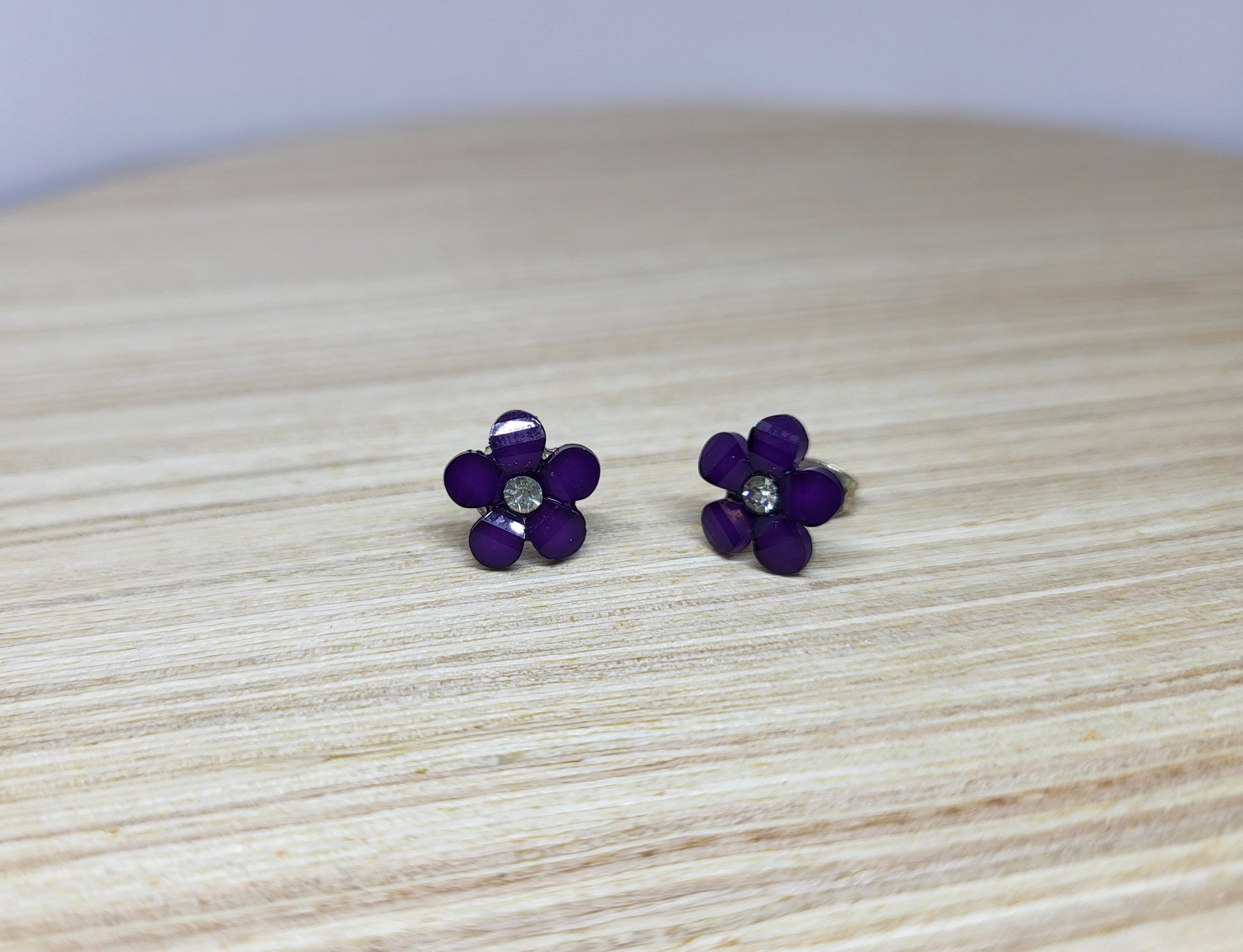 Jewel Flower Studs-Purple
