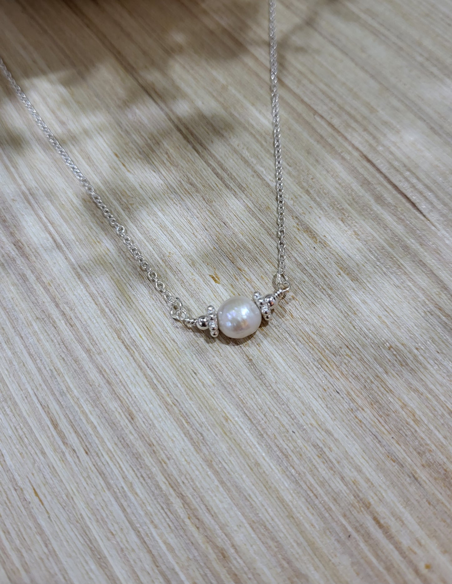 Fresh Water Pearl Necklace-Silver