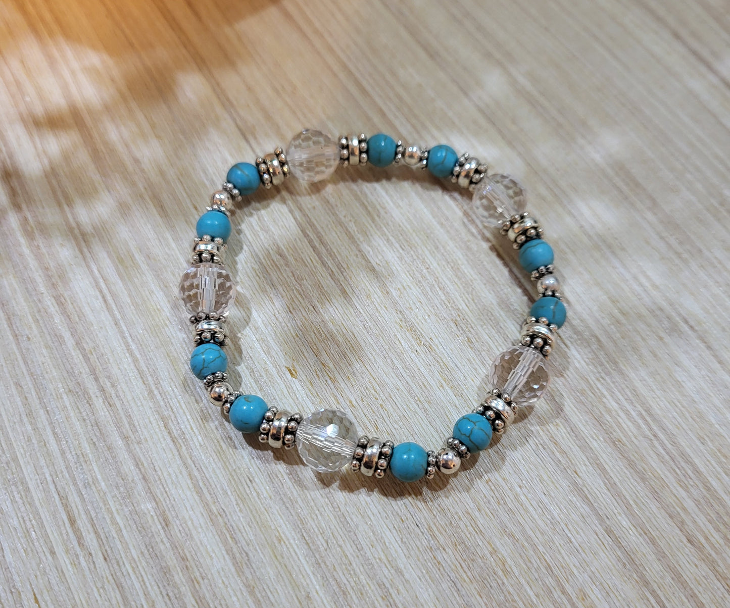 Turquoise & Crystal Bracelet Set