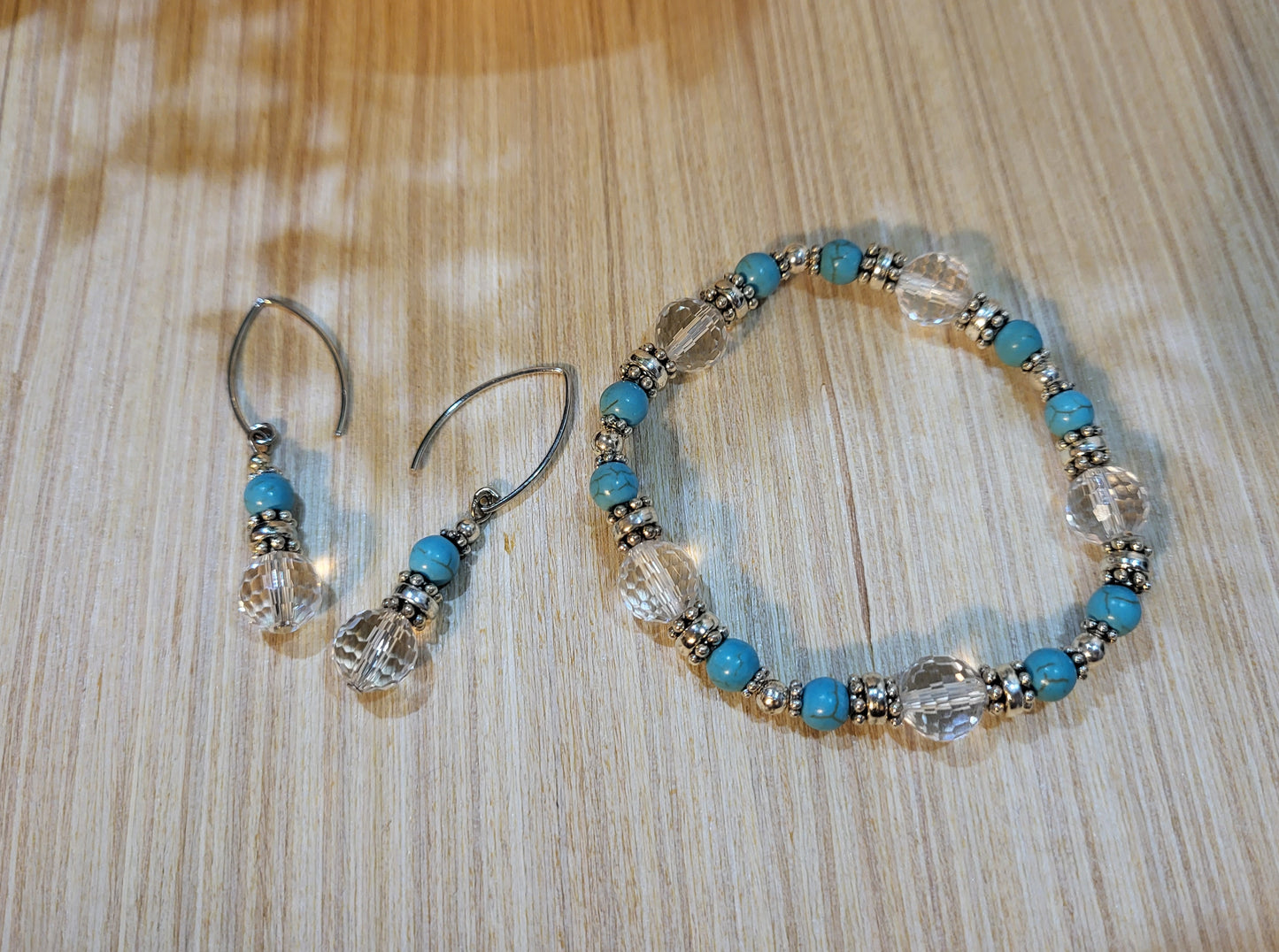 Turquoise & Crystal Bracelet Set