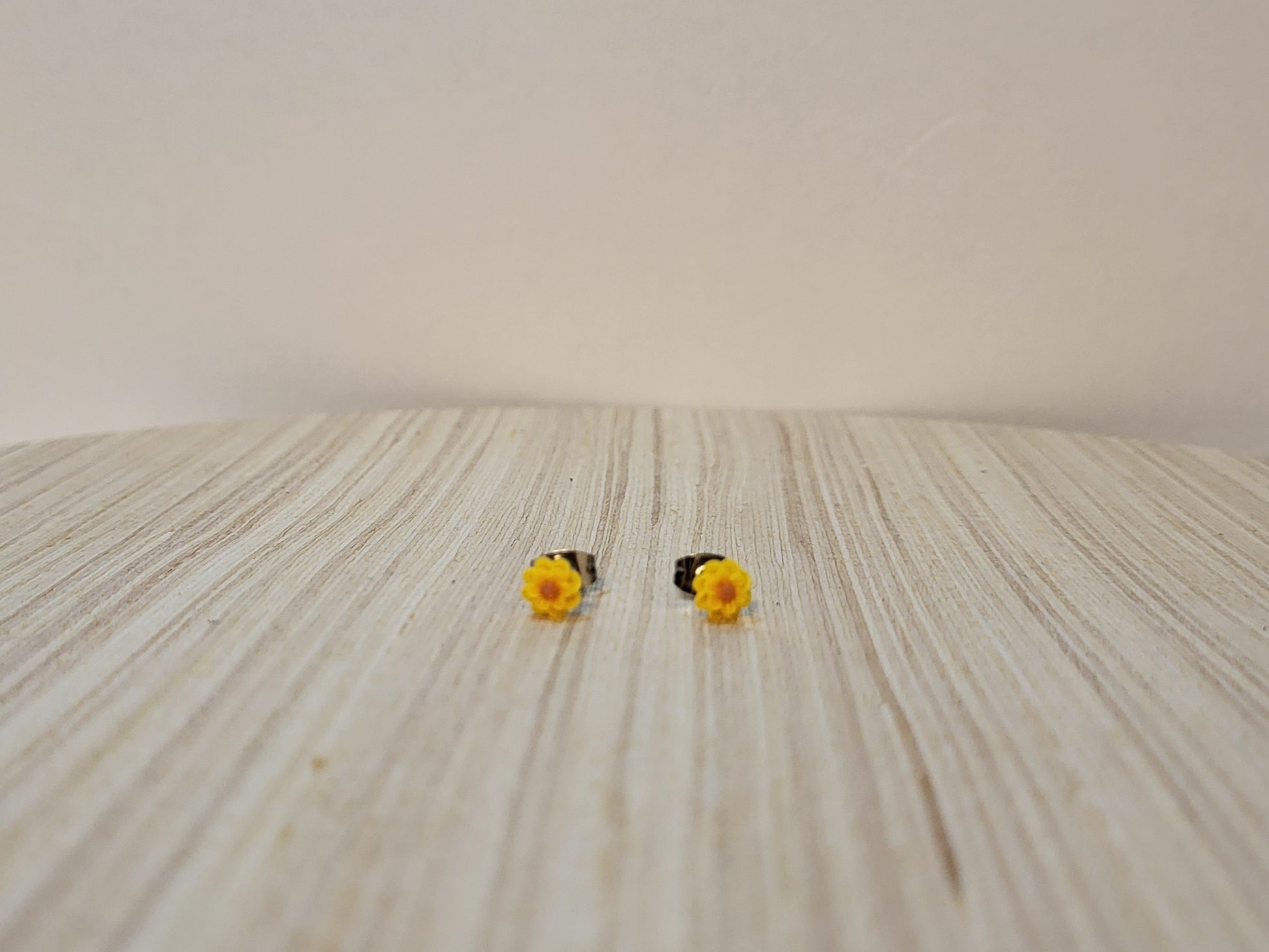 Girl's Flower Studs-Yellow