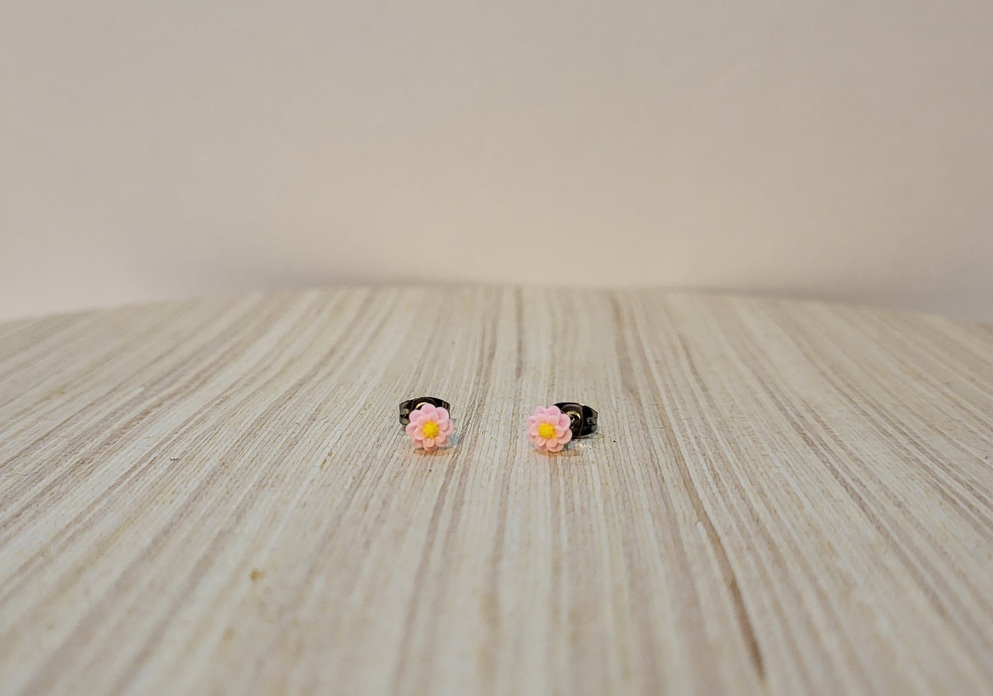 Girl's Flower Studs-Light Pink