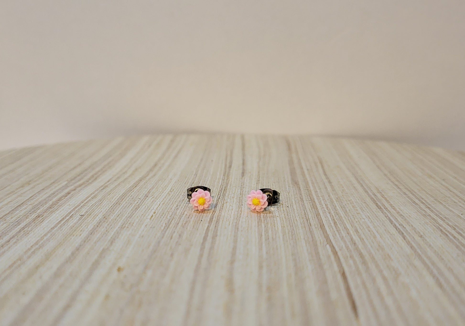 Girl's Flower Studs-Light Pink
