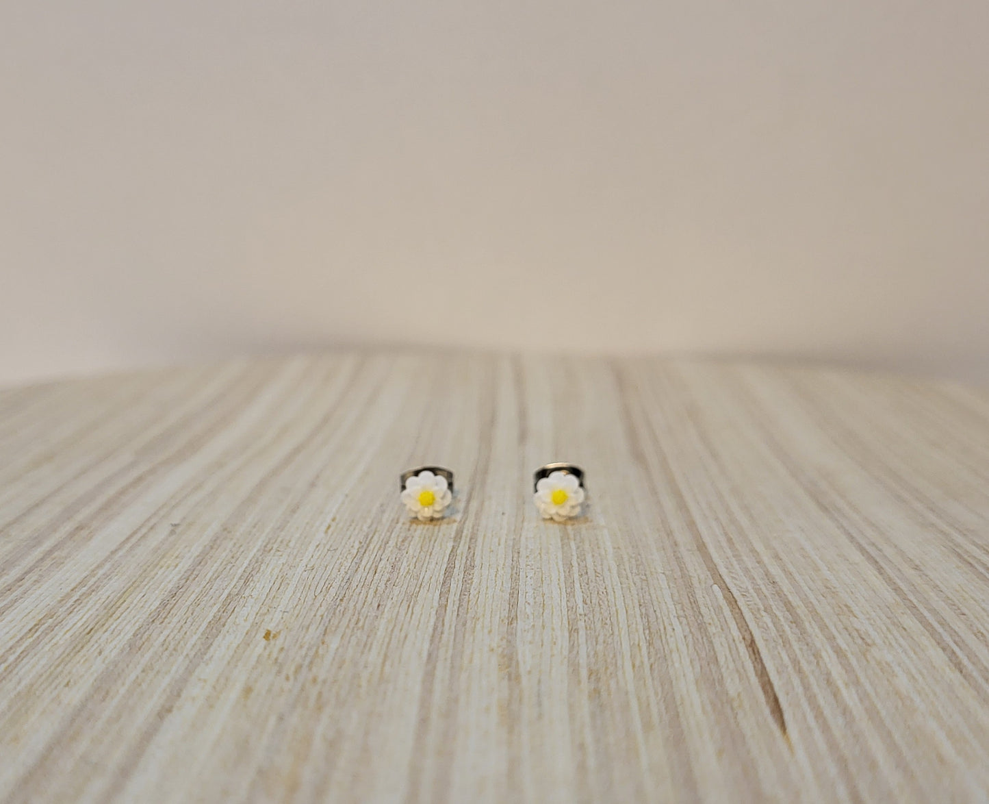 Girl's Flower Studs-White