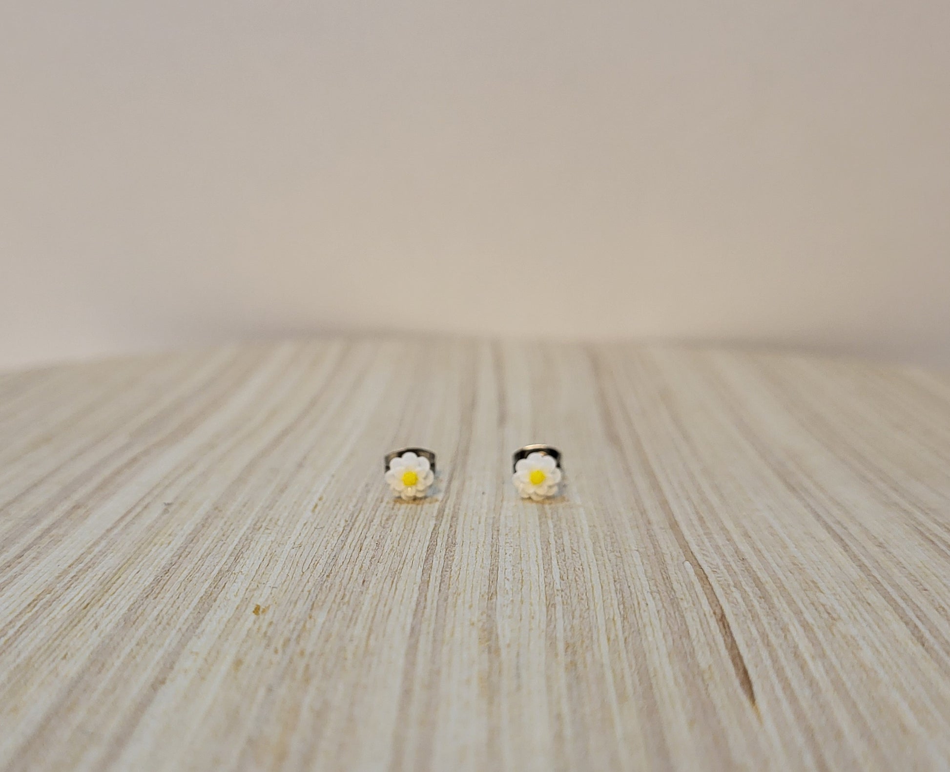 Girl's Flower Studs-White