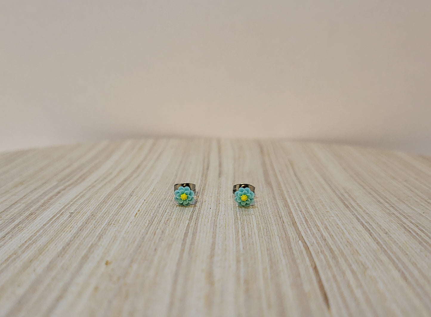Girl's Flower Studs-Mint