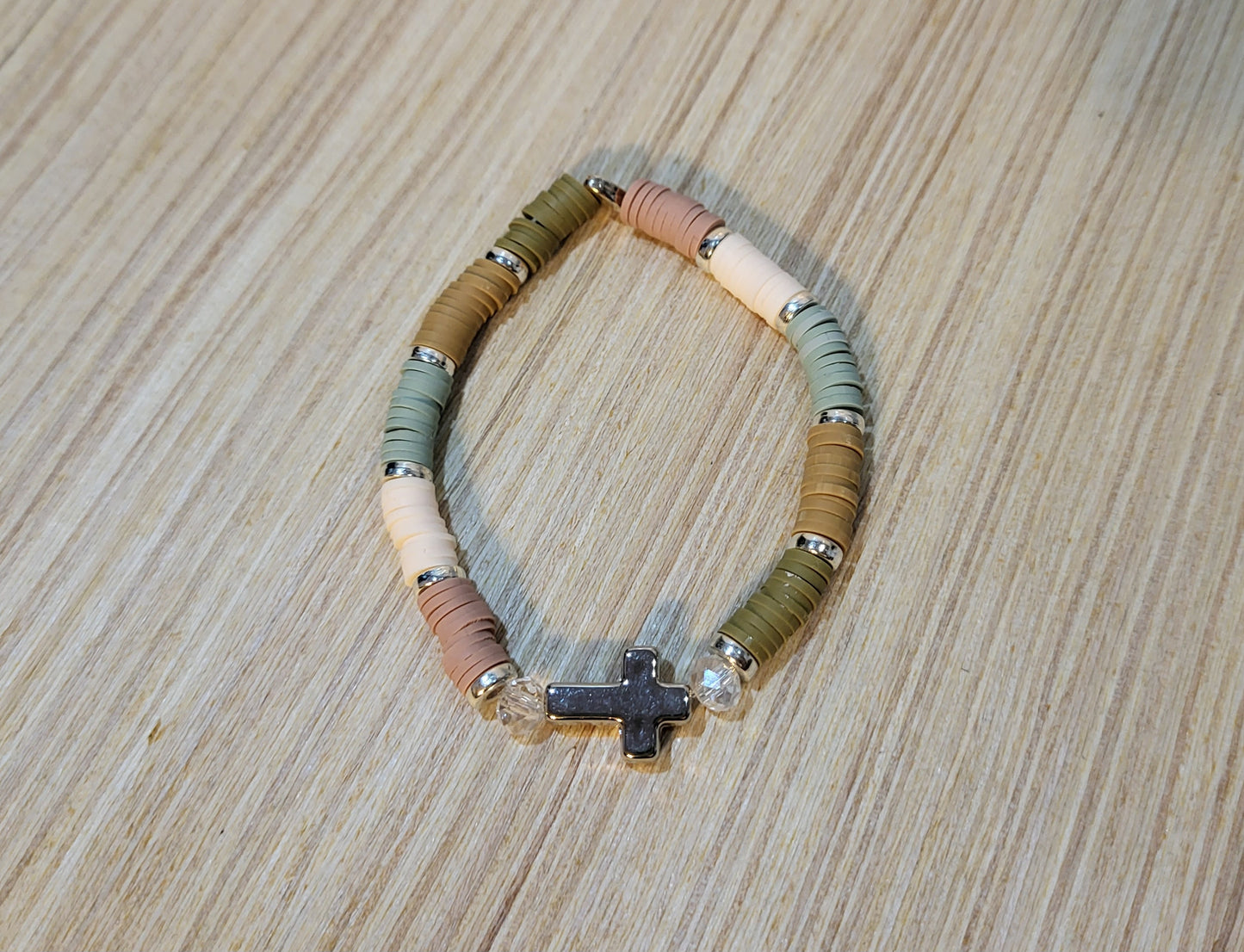 Cross & Clay Girl's Stretch Bracelets-Earth Tone