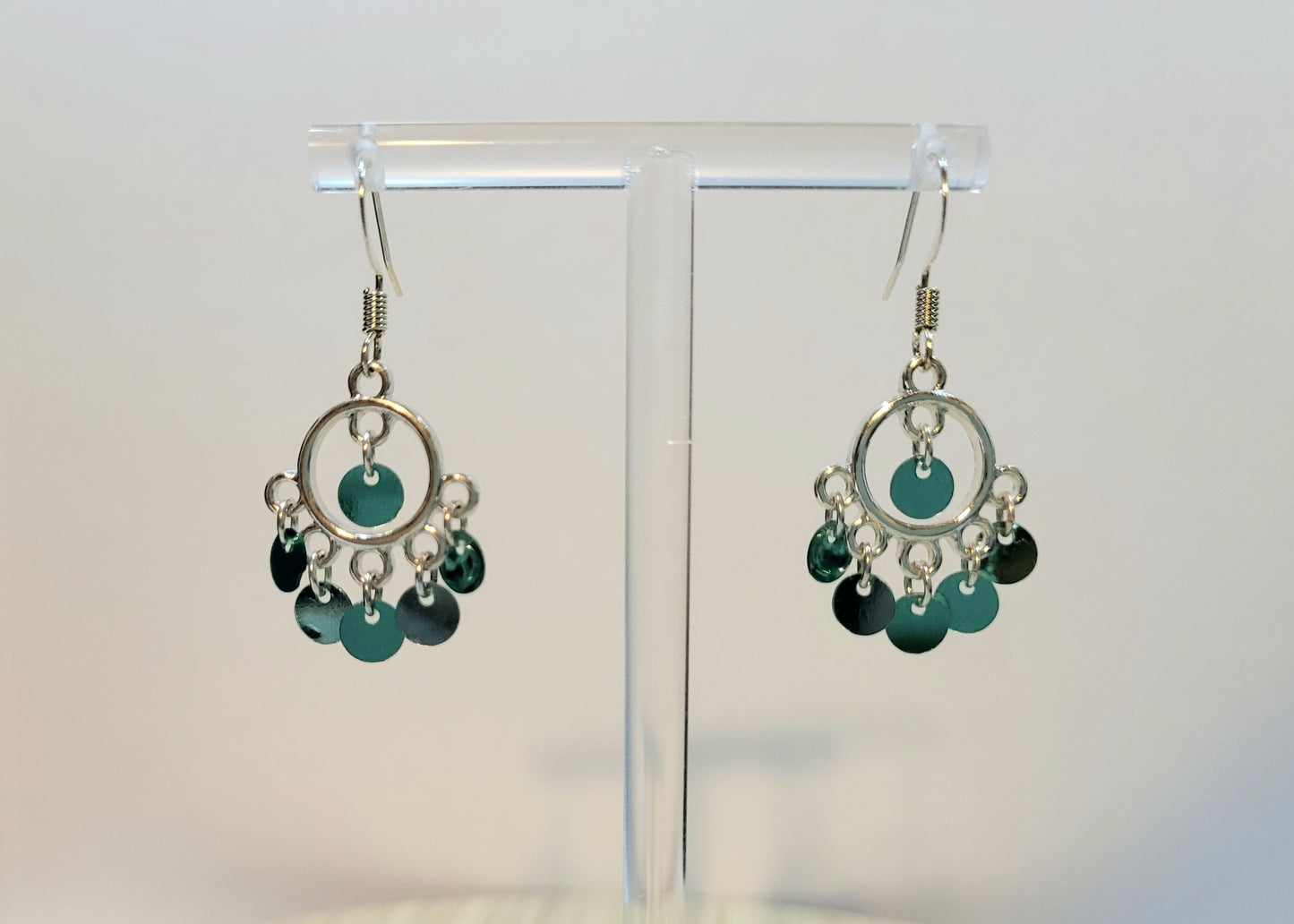 Sequin Chandelier Earrings-Blue