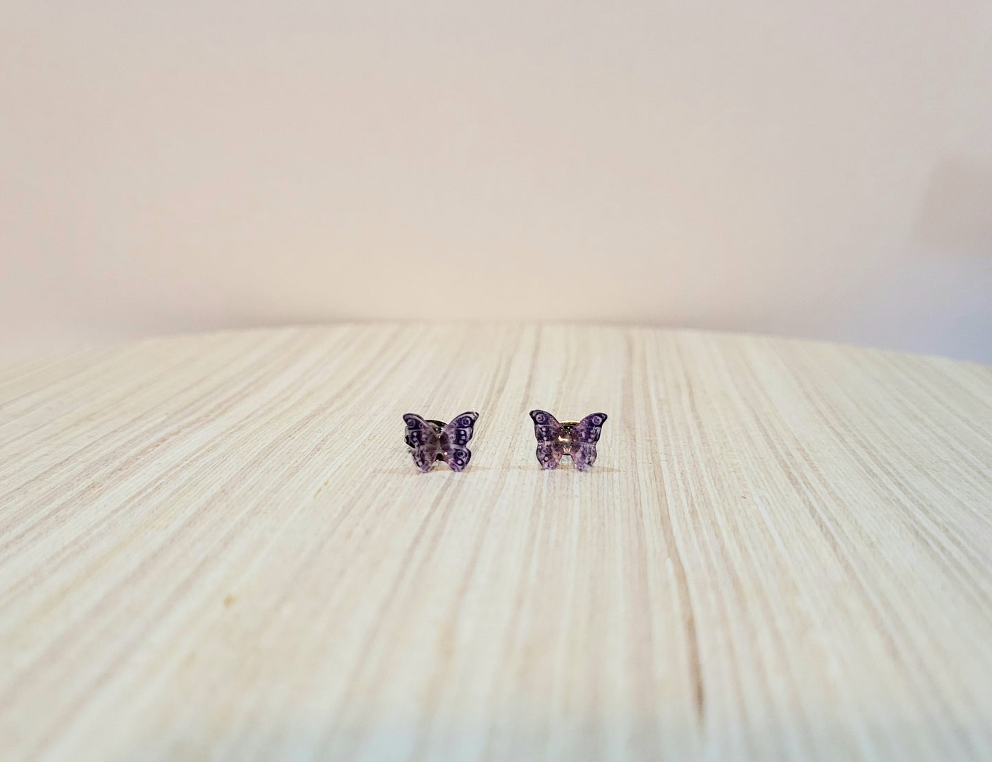 Flutter-By Stud Earrings-Purple Floral