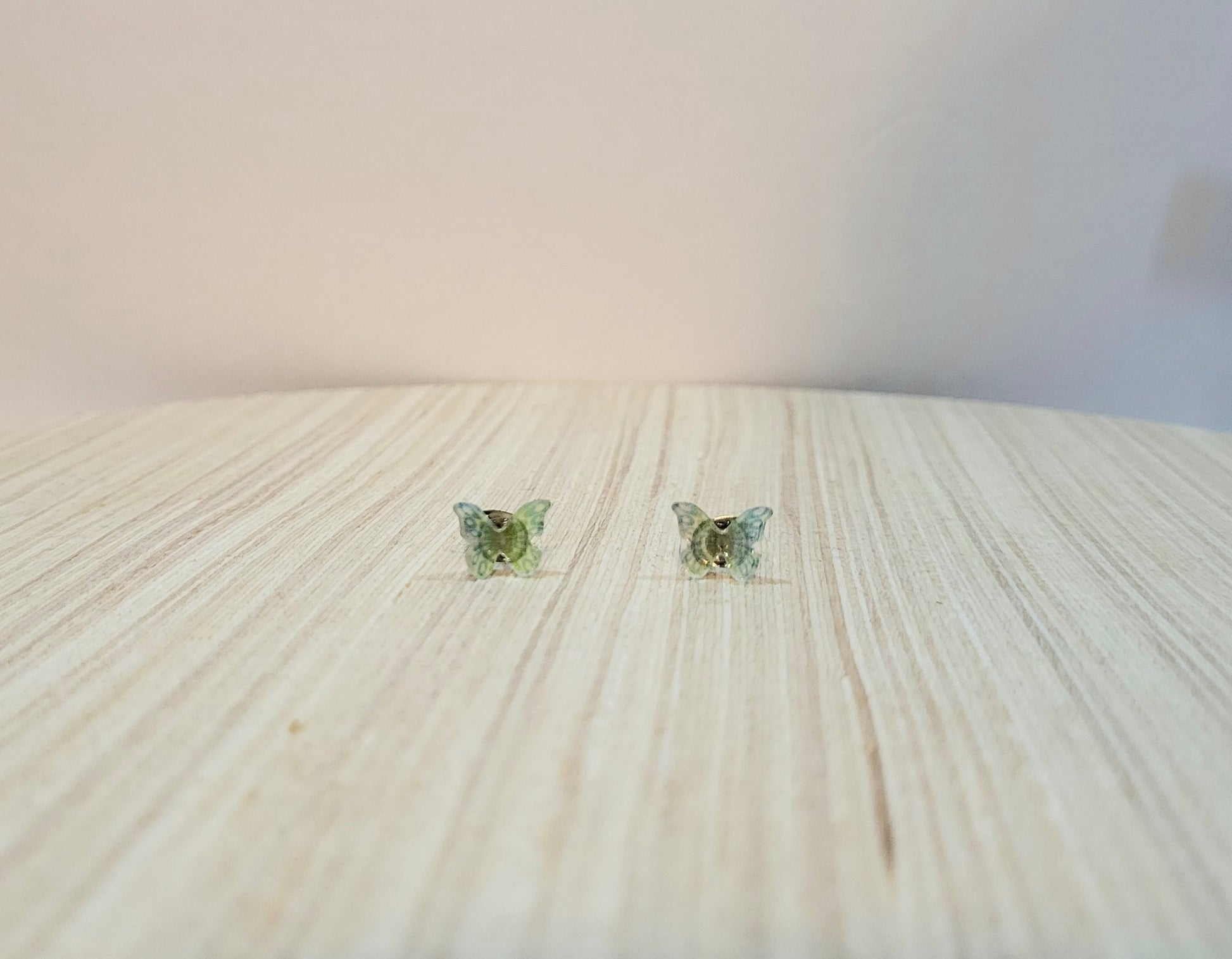 Flutter-By Stud Earrings-Blue & Green