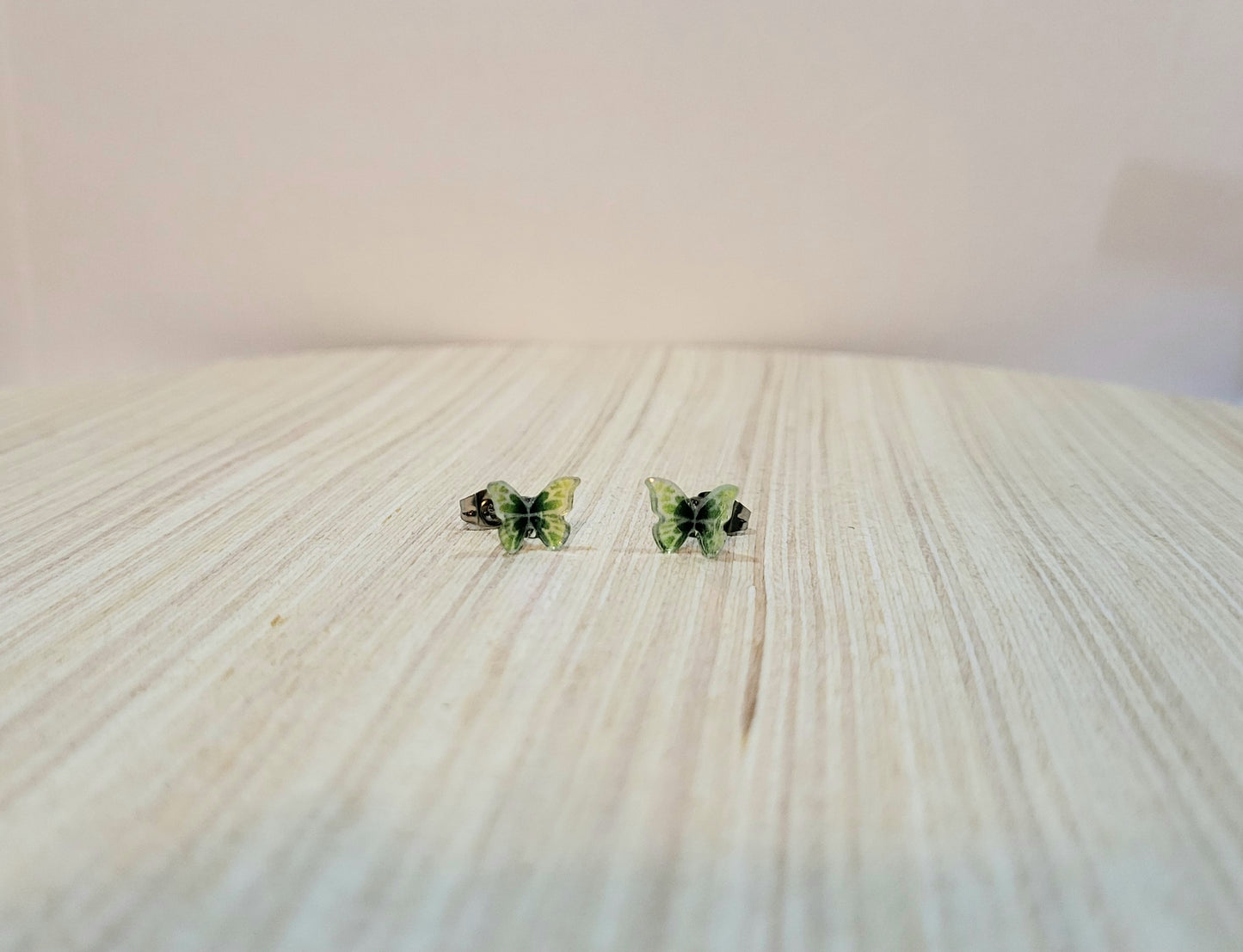 Flutter-By Stud Earrings- Green