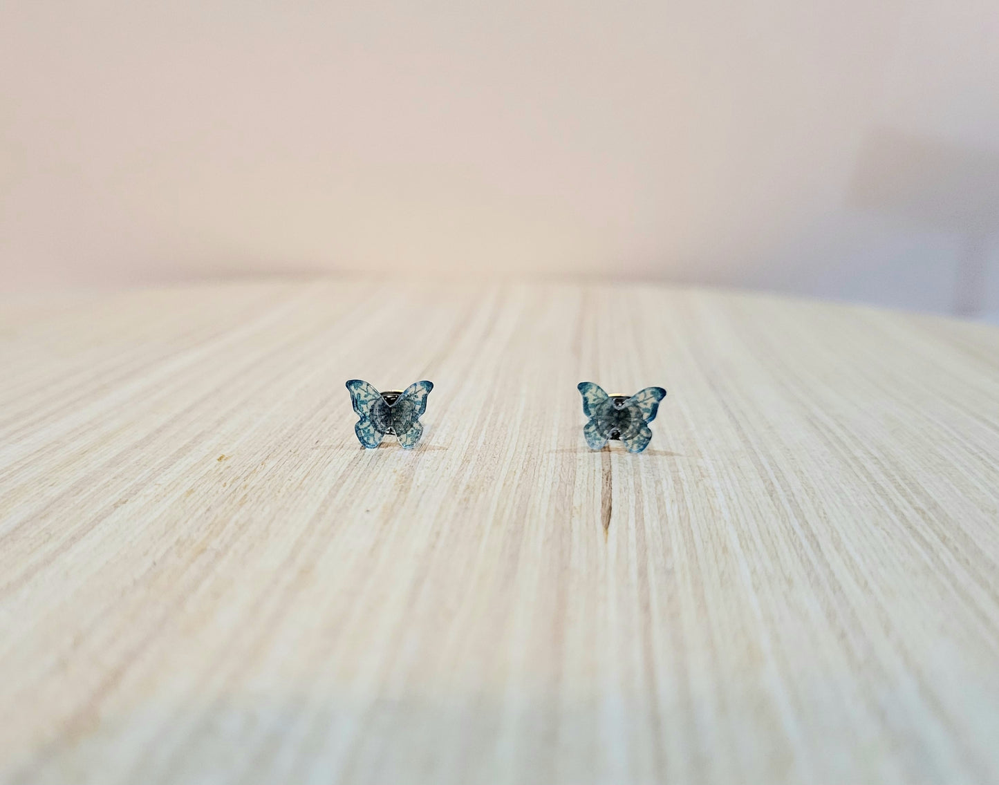 Flutter-By Stud Earrings-Blue Foral