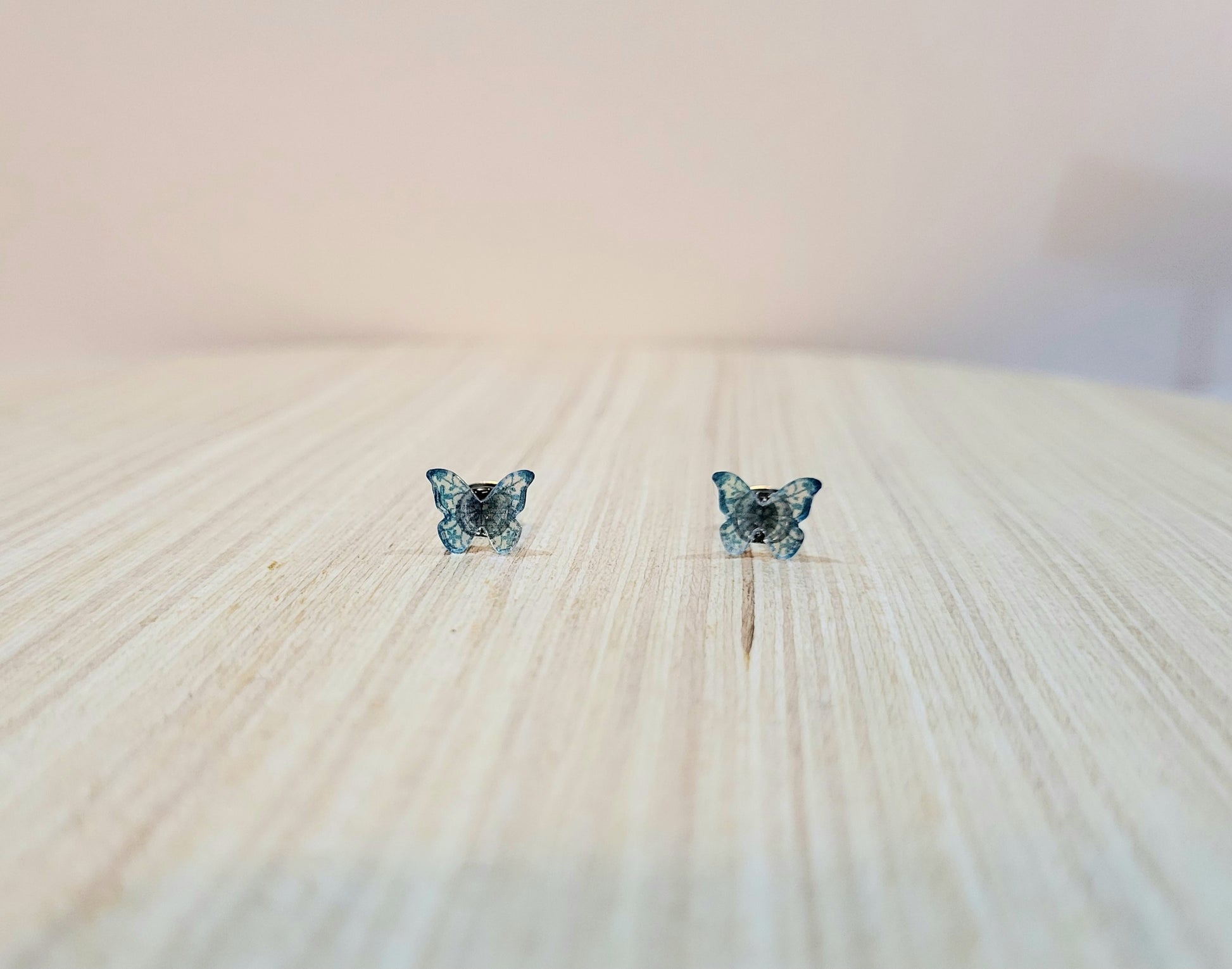 Flutter-By Stud Earrings-Blue Foral