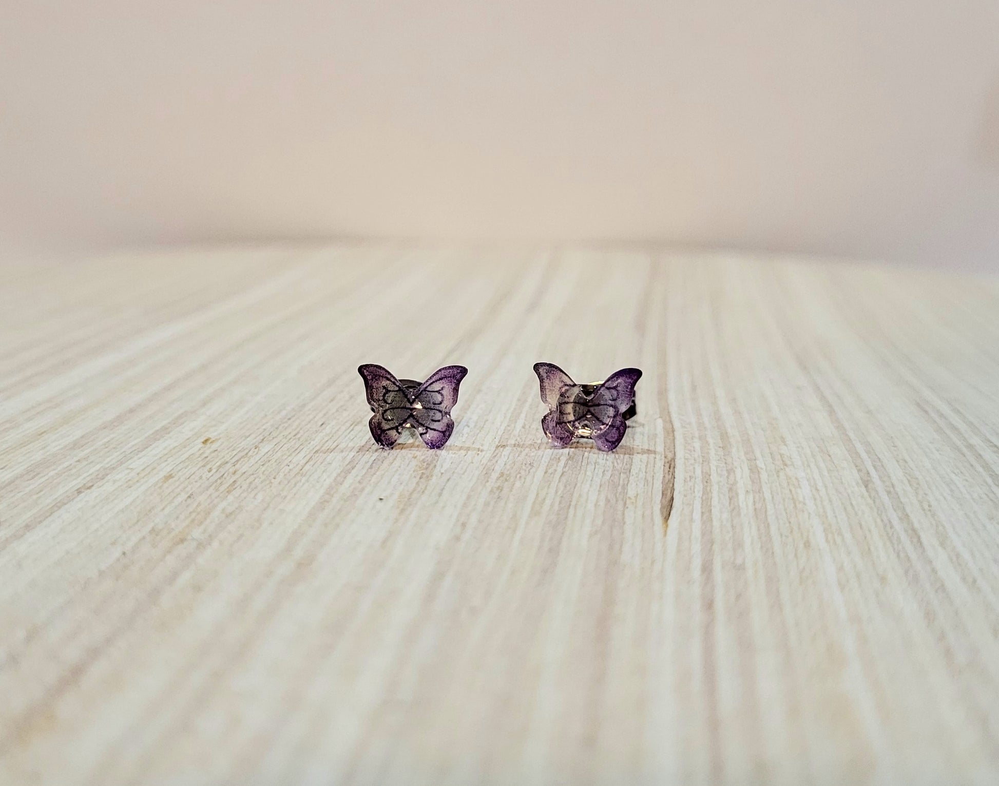 Flutter-By Stud Earrings-Purple