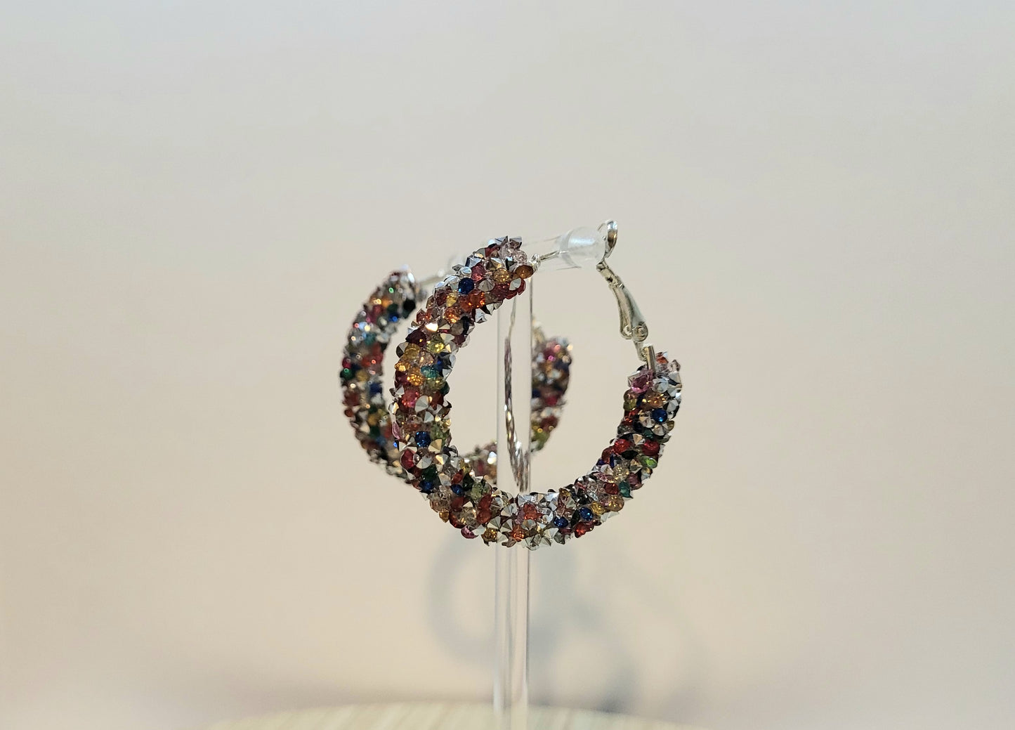 Rhinestone Rope Hoop Earrings