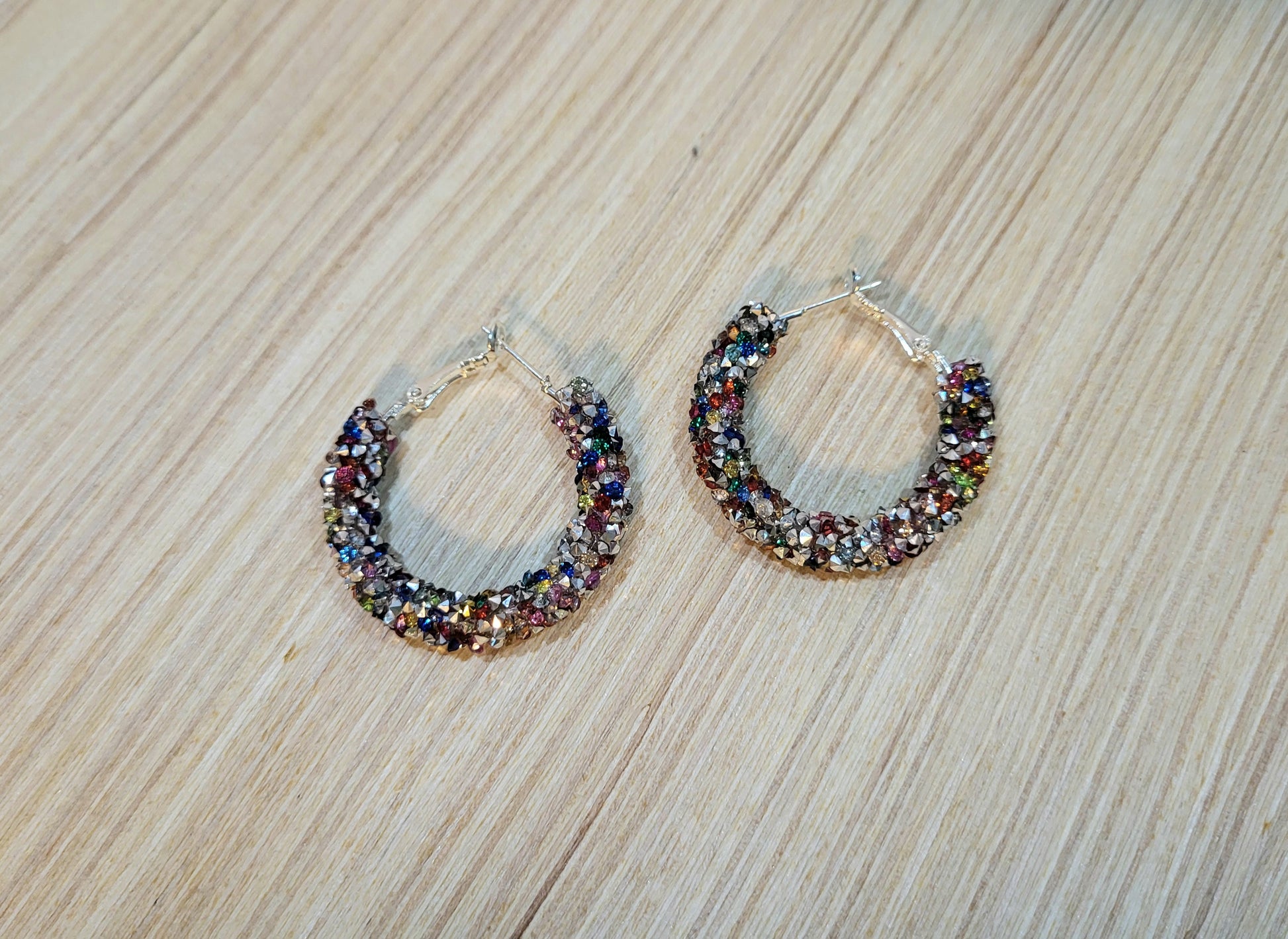 Rhinestone Rope Hoop Earrings