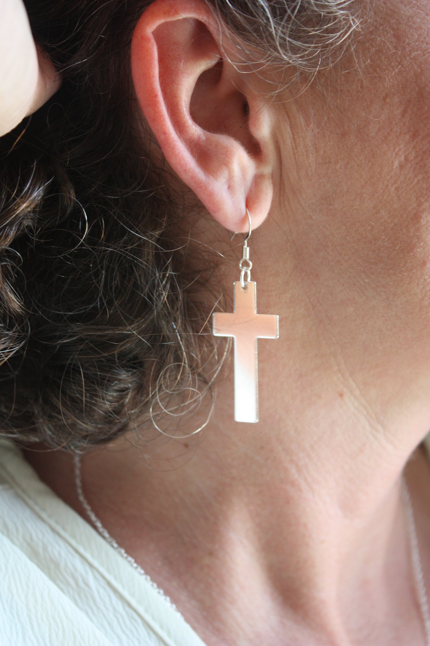 Silver Cross Earrings