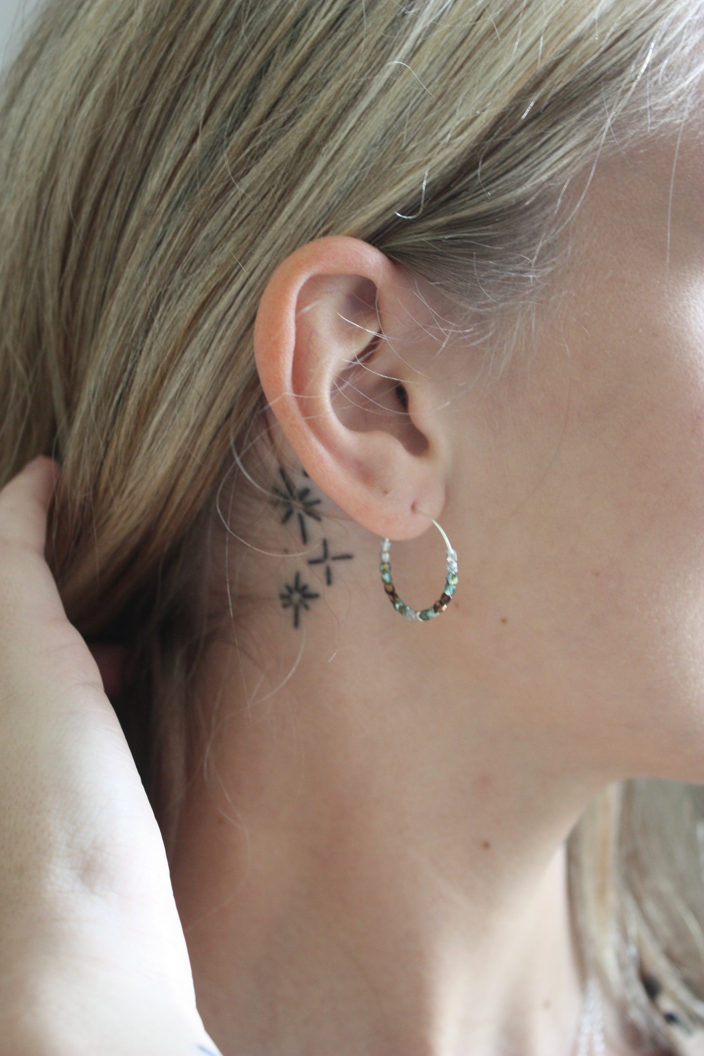 Faceted Glass Hoops