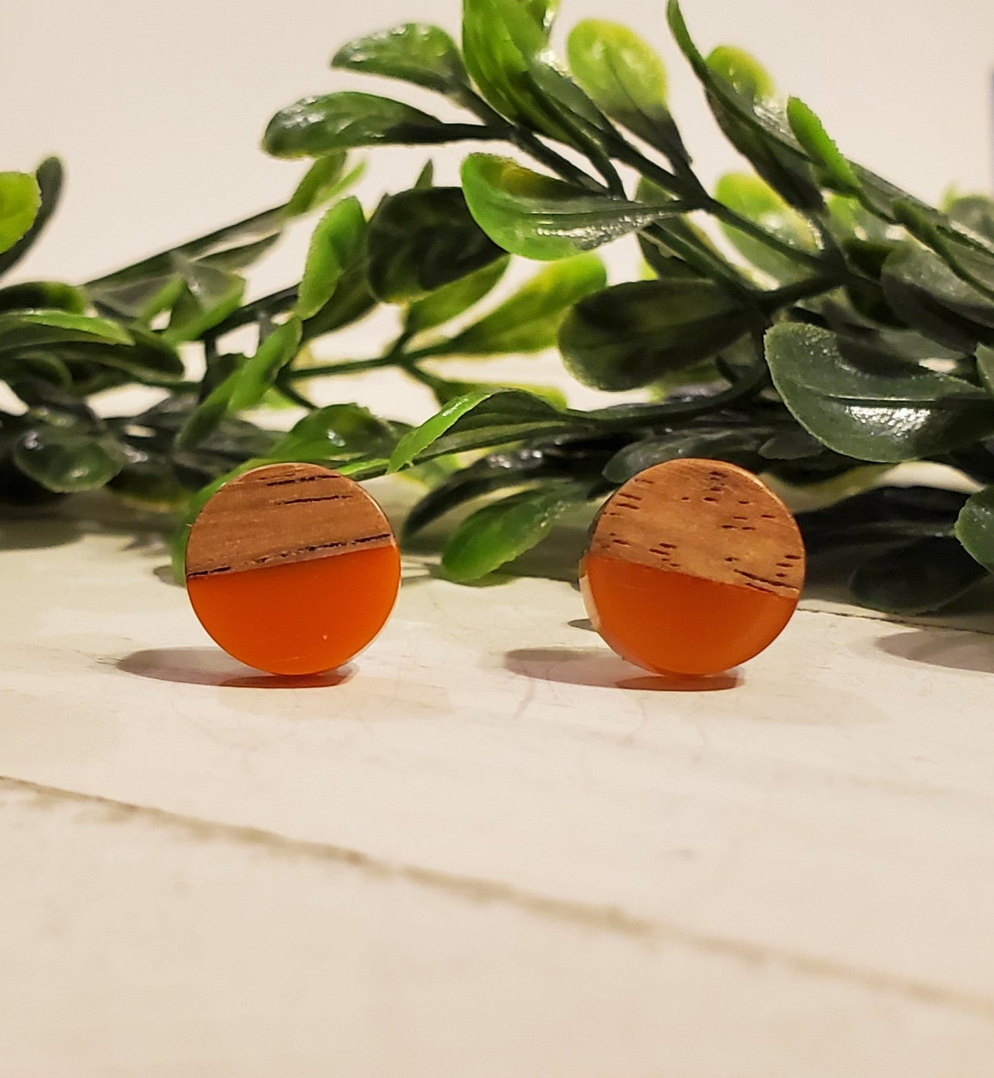 Wood & Resin Studs-Orange