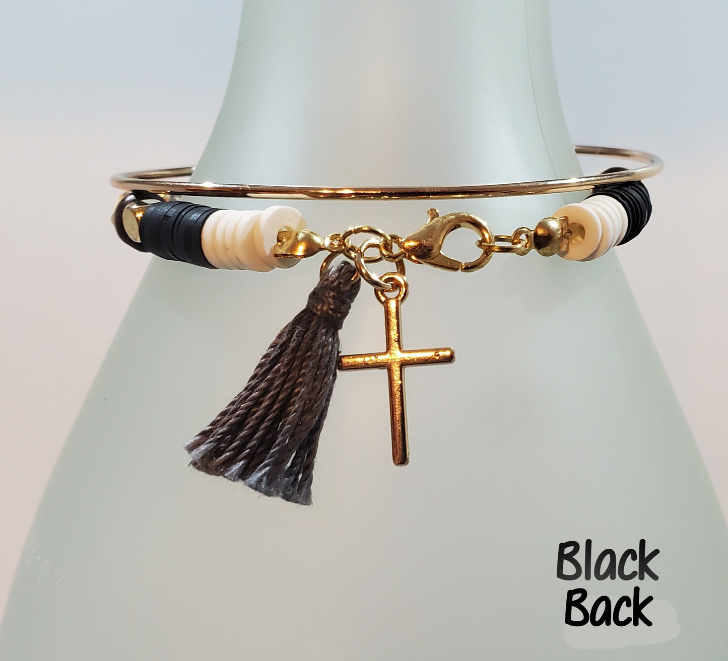 Clay & Crystal Personalized Bracelet Set- Black Back