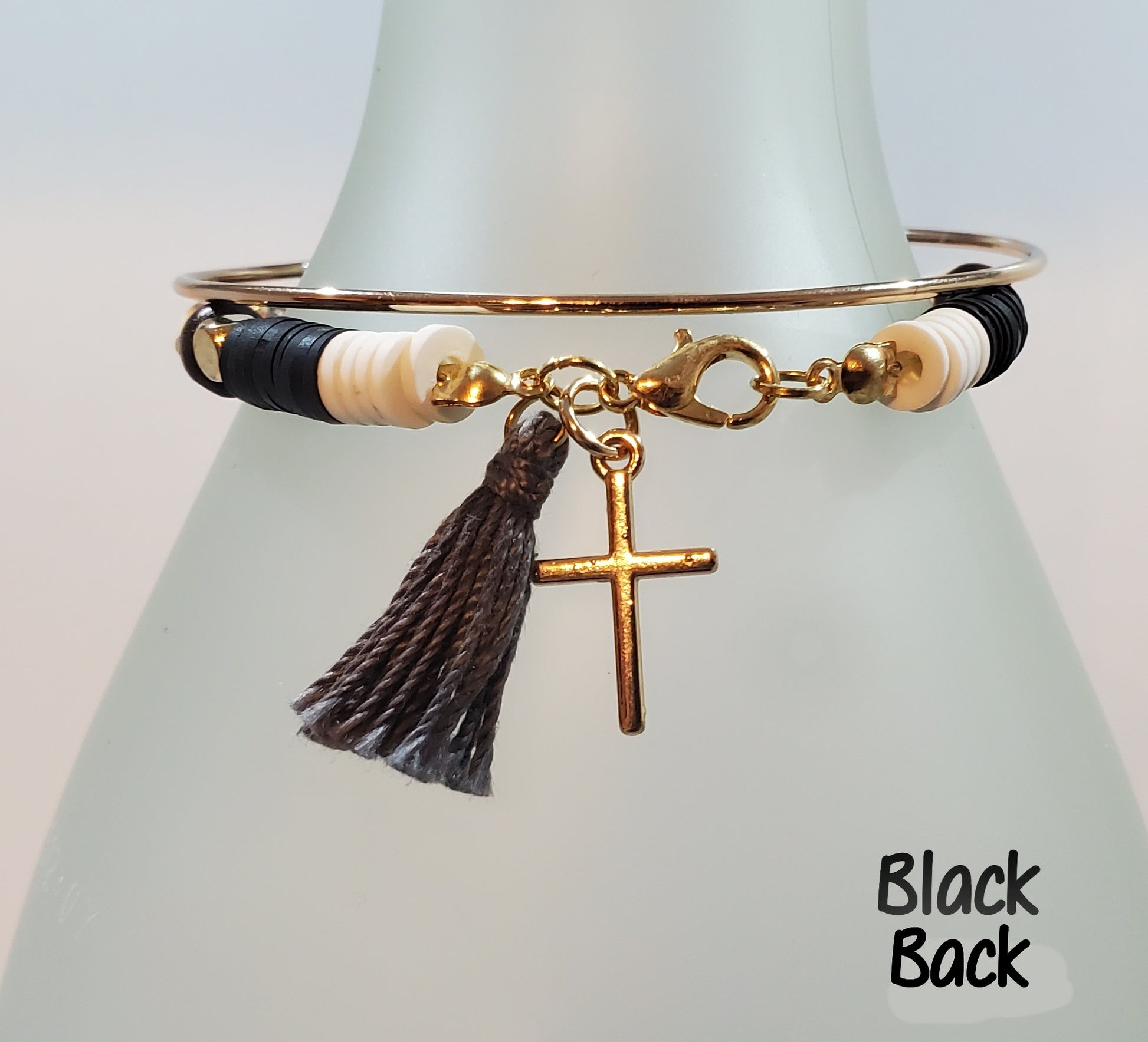 Clay & Crystal Personalized Bracelet Set- Black Back