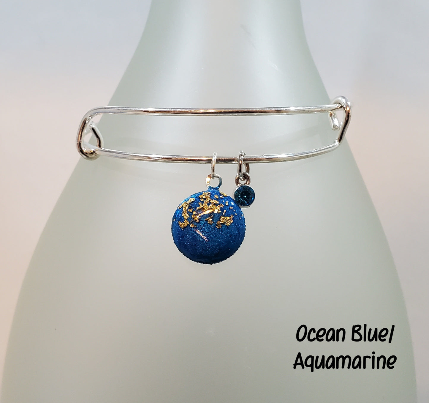 Simple Gold Flake Bangles-Ocean Blue/ Aquamarine