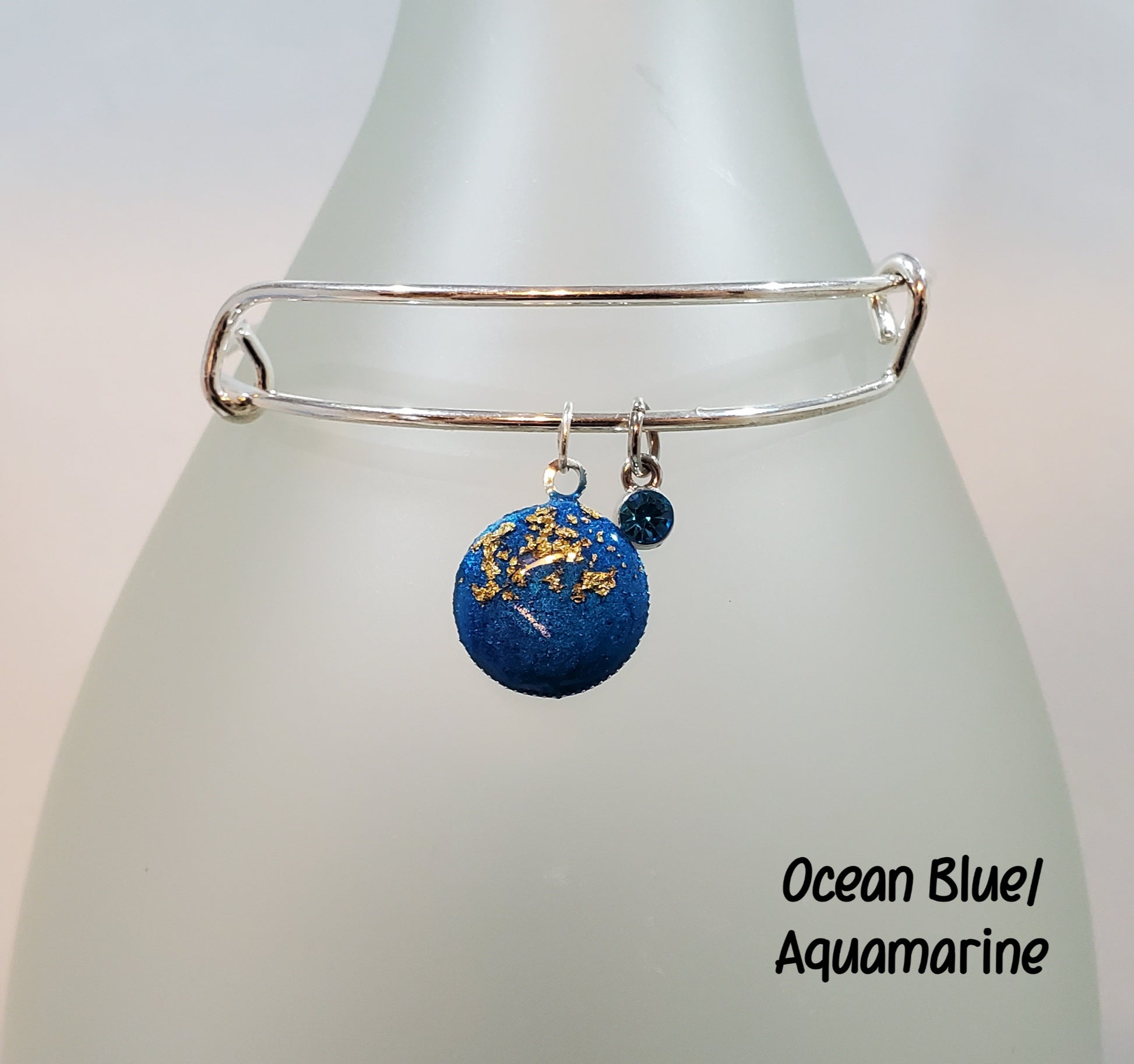 Simple Gold Flake Bangles-Ocean Blue/ Aquamarine