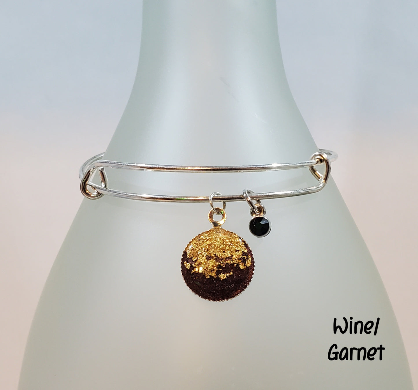 Simple Gold Flake Bangles-Wine/Garnet