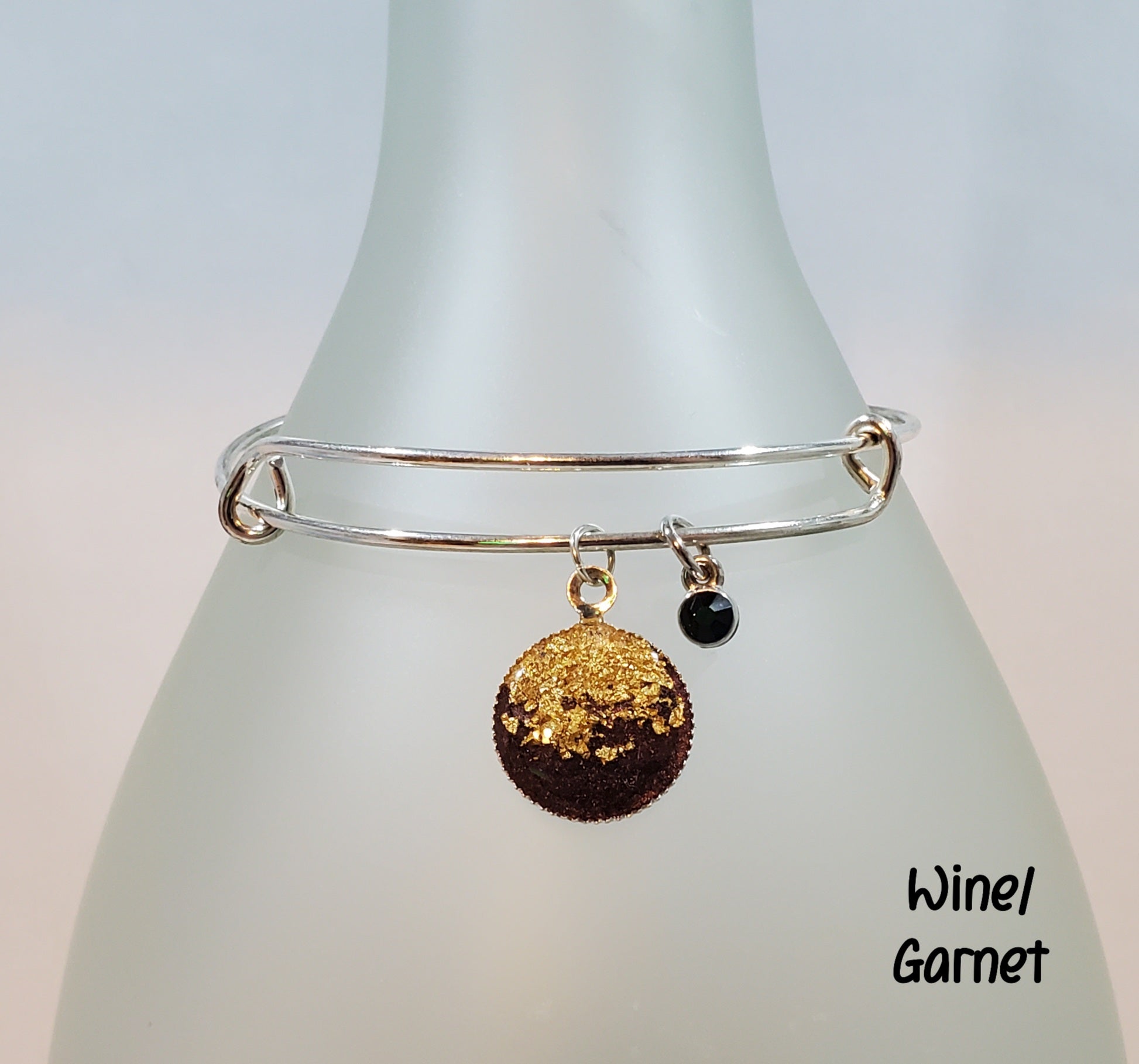 Simple Gold Flake Bangles-Wine/Garnet
